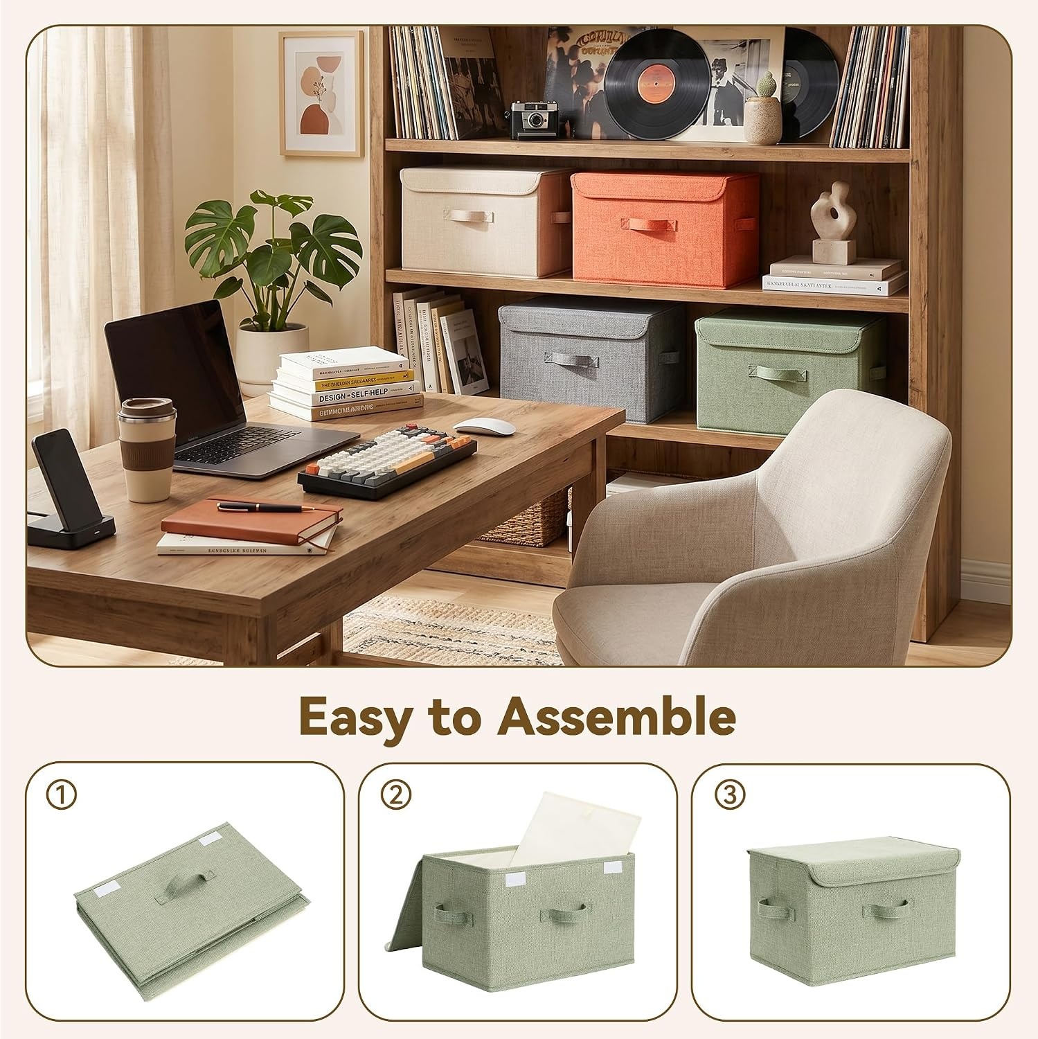 image:imageGRANNY SAYS Closet Storage Bins Storage Boxes with Lids Clothes Organizing Bins Lidded Baskets for Toys Clothing Gray Extra Large 2PackMixed Colors