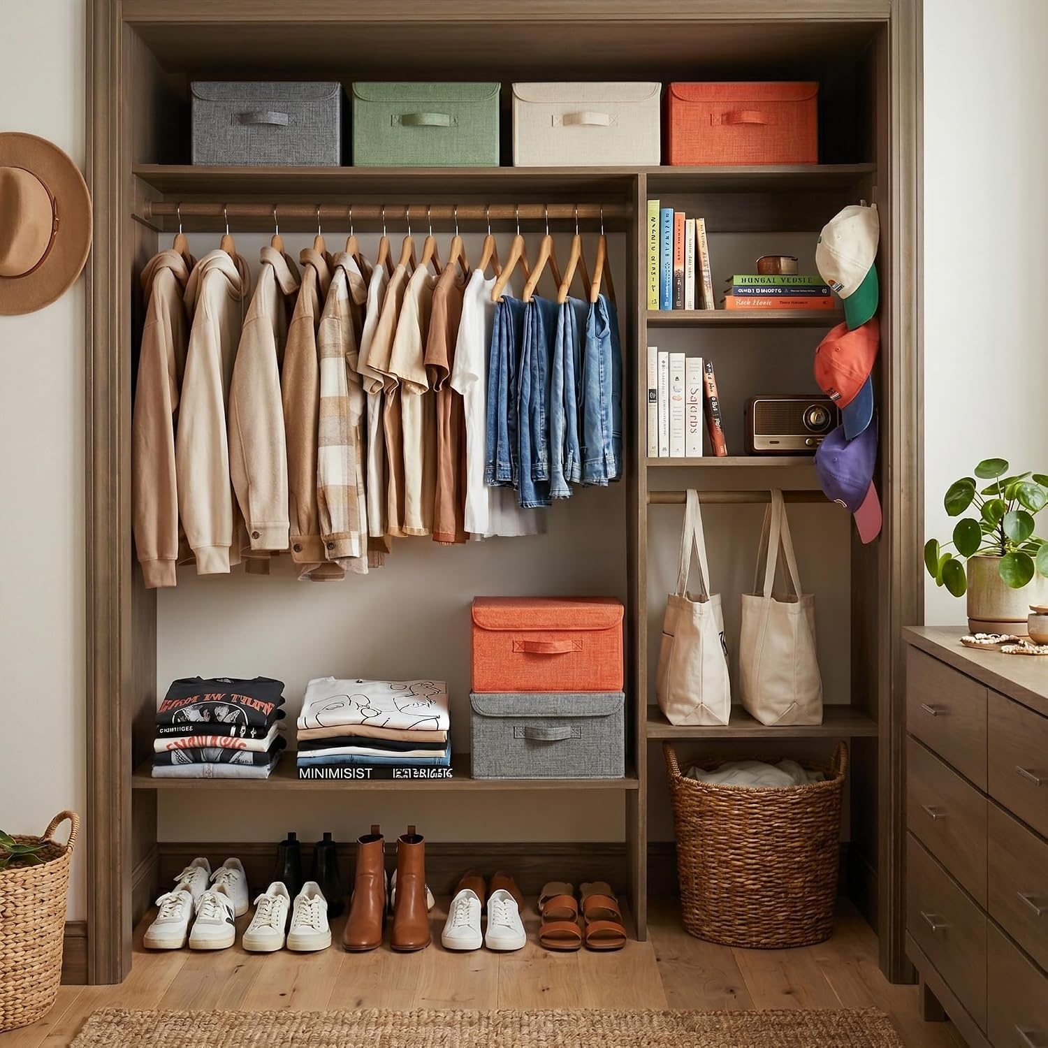 image:imageGRANNY SAYS Closet Storage Bins Storage Boxes with Lids Clothes Organizing Bins Lidded Baskets for Toys Clothing Gray Extra Large 2PackMixed Colors