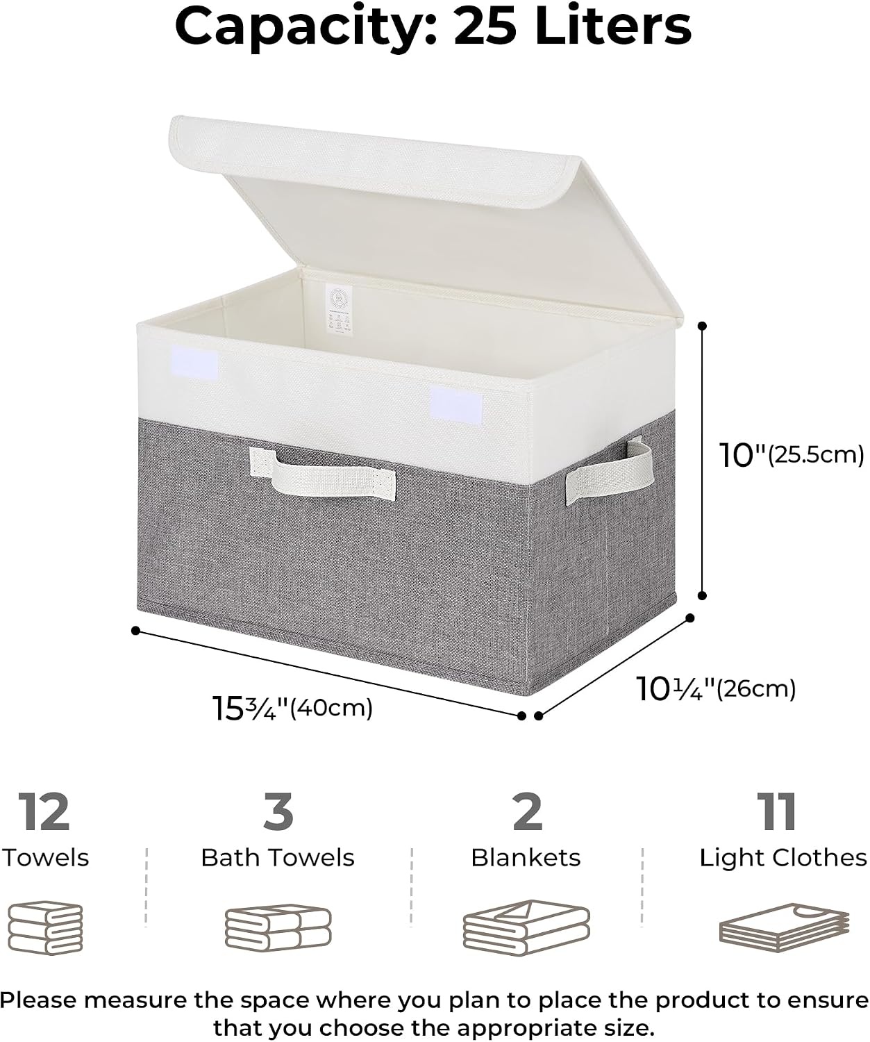 image:imageGRANNY SAYS Closet Storage Bins Storage Boxes with Lids Clothes Organizing Bins Lidded Baskets for Toys Clothing Gray Extra Large 2PackWhiteGray