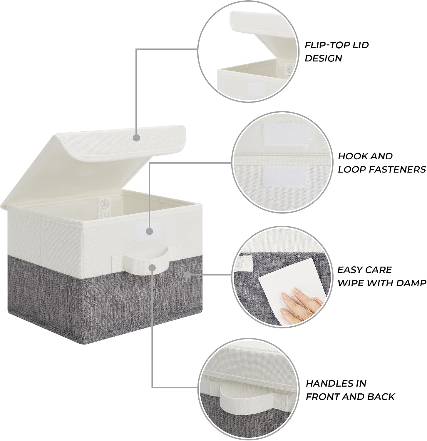 image:imageGRANNY SAYS Closet Storage Bins Storage Boxes with Lids Clothes Organizing Bins Lidded Baskets for Toys Clothing Gray Extra Large 2PackWhiteGray