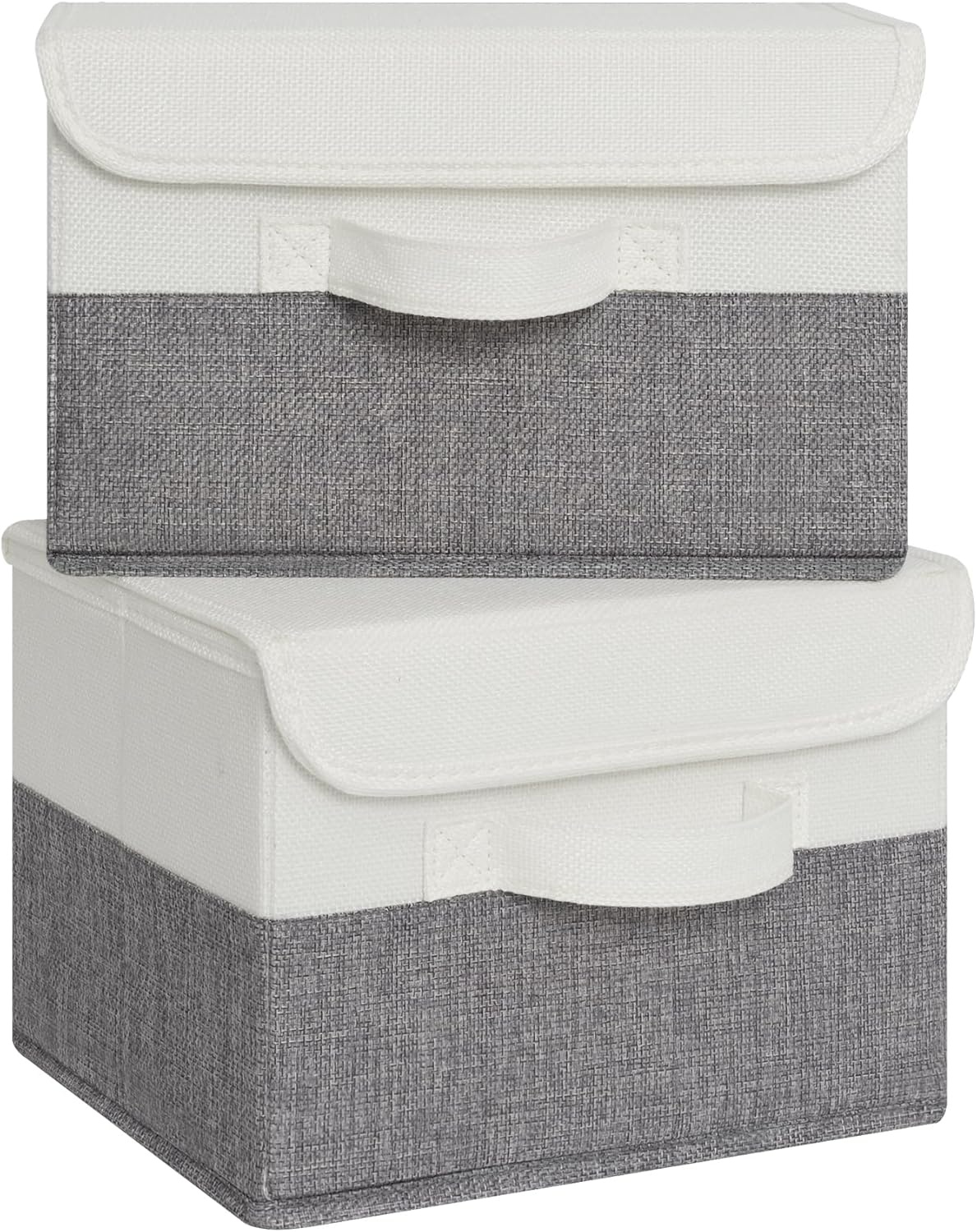 image:imageGRANNY SAYS Closet Storage Bins Storage Boxes with Lids Clothes Organizing Bins Lidded Baskets for Toys Clothing Gray Extra Large 2PackWhiteGray