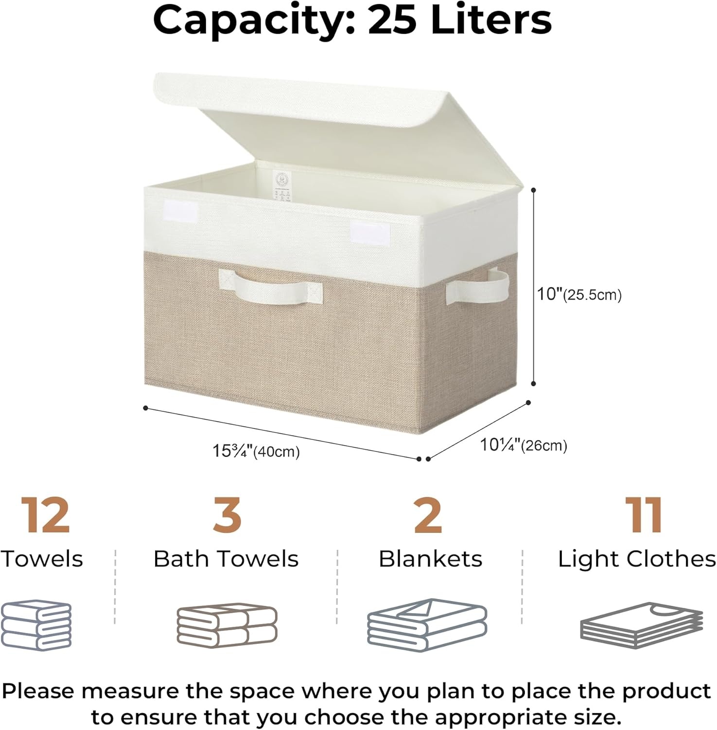 image:imageGRANNY SAYS Closet Storage Bins Storage Boxes with Lids Clothes Organizing Bins Lidded Baskets for Toys Clothing Gray Extra Large 2PackWhiteKhaki