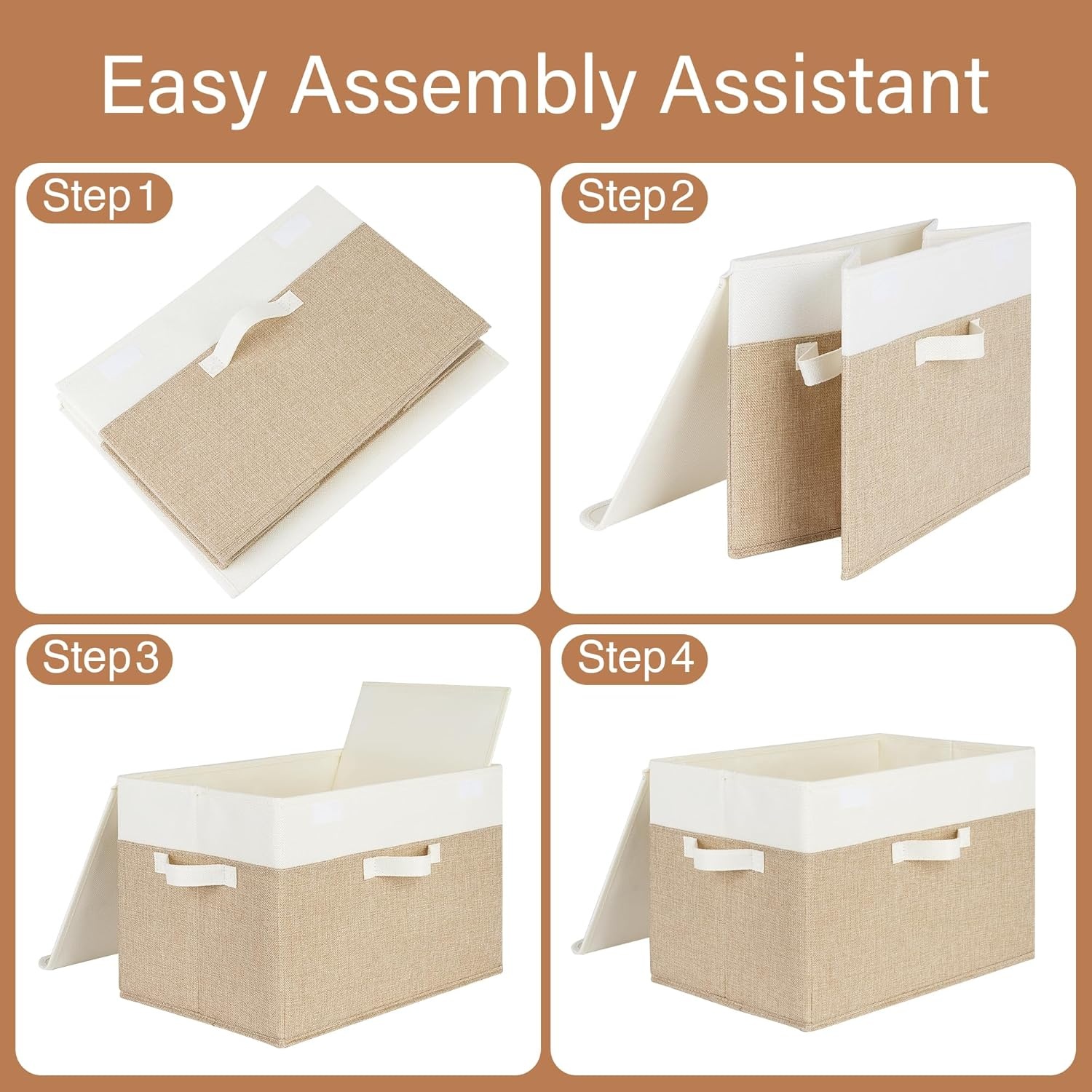 image:imageGRANNY SAYS Closet Storage Bins Storage Boxes with Lids Clothes Organizing Bins Lidded Baskets for Toys Clothing Gray Extra Large 2PackWhiteKhaki