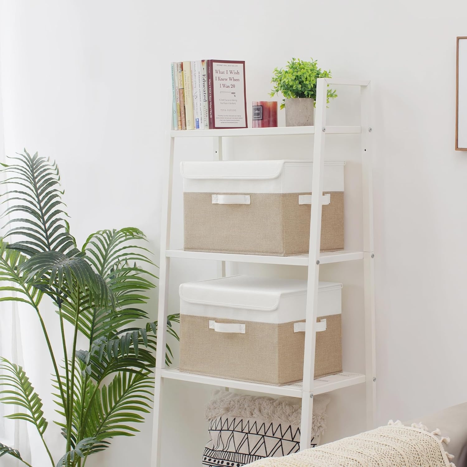 image:imageGRANNY SAYS Closet Storage Bins Storage Boxes with Lids Clothes Organizing Bins Lidded Baskets for Toys Clothing Gray Extra Large 2PackWhiteKhaki