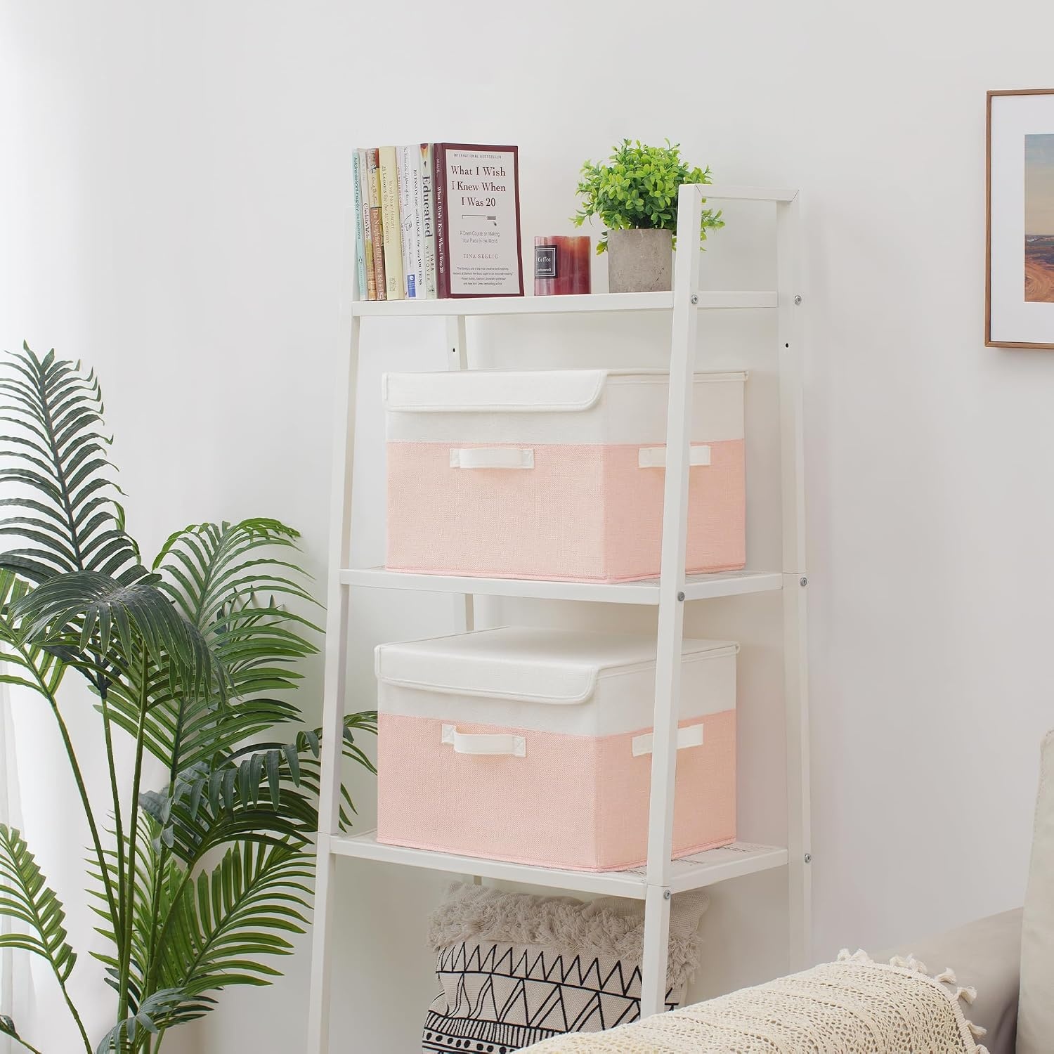 image:imageGRANNY SAYS Closet Storage Bins Storage Boxes with Lids Clothes Organizing Bins Lidded Baskets for Toys Clothing Gray Extra Large 2PackWhitePink