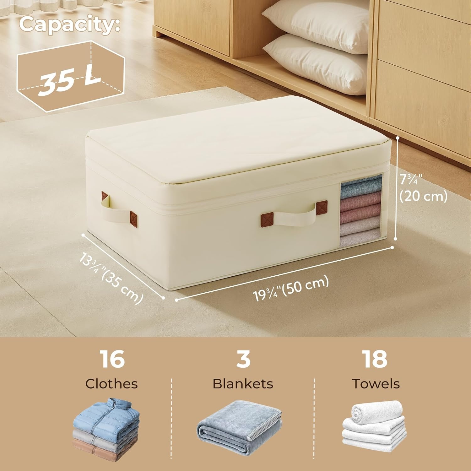 image:imageGRANNY SAYS Clothes Storage Bags 4Pack Storage Bins with Lids 3Pack