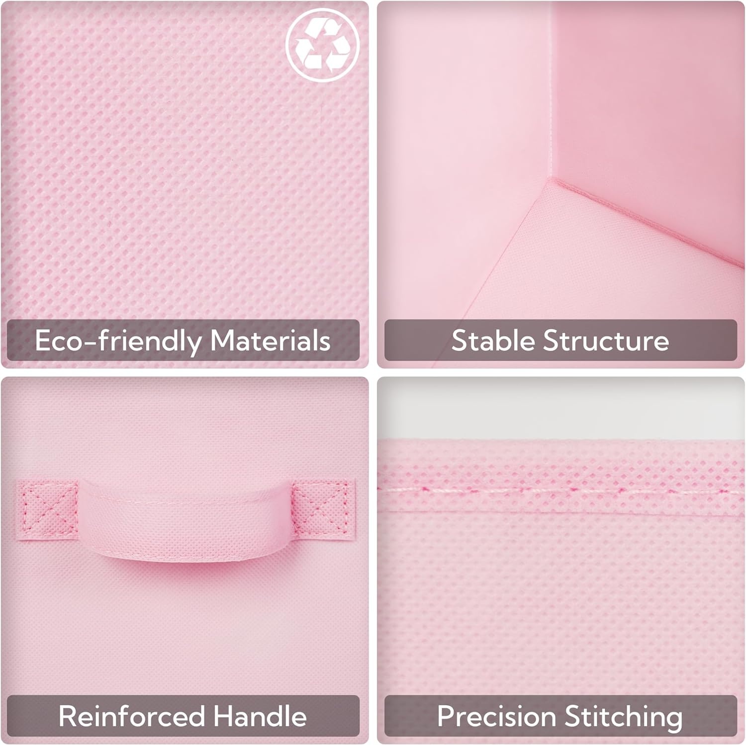 image:imageGRANNY SAYS Cube Storage Bins 11 Inch 6 Pack Storage Cube Organizer Foldable Fabric Storage Boxes with Handle Decorative Clothing Storage Baskets for Shelves Closet PinkPastel