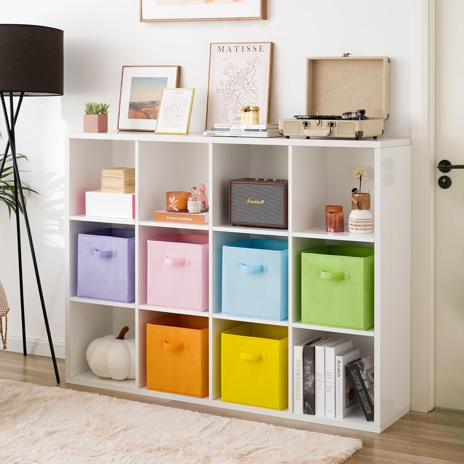 image:imageGRANNY SAYS Cube Storage Bins 11 Inch 6 Pack Storage Cube Organizer Foldable Fabric Storage Boxes with Handle Decorative Clothing Storage Baskets for Shelves Closet PinkPastel