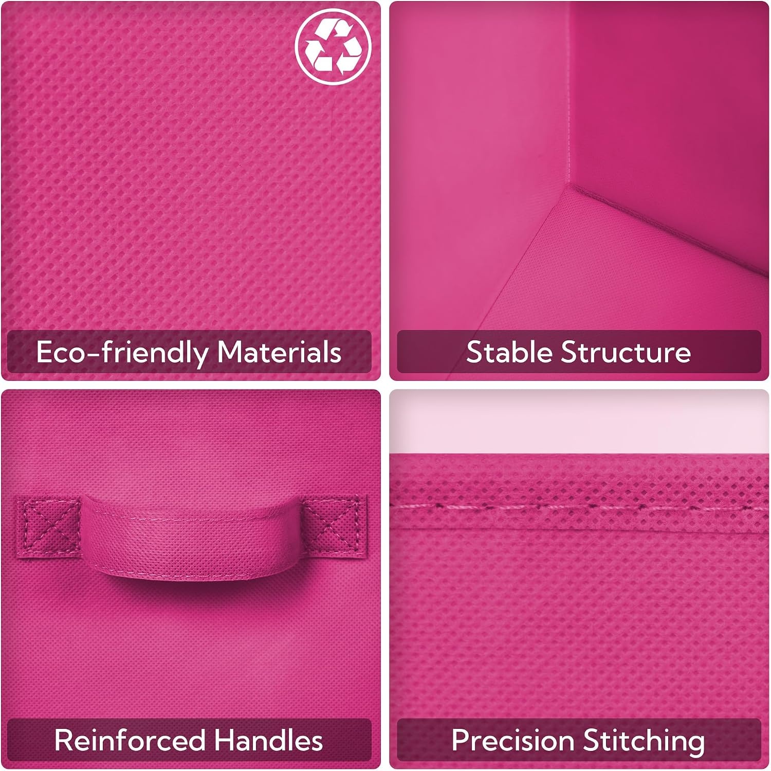 image:imageGRANNY SAYS Cube Storage Bins 11 Inch 6 Pack Storage Cube Organizer Foldable Fabric Storage Boxes with Handle Decorative Clothing Storage Baskets for Shelves Closet PinkRainbow