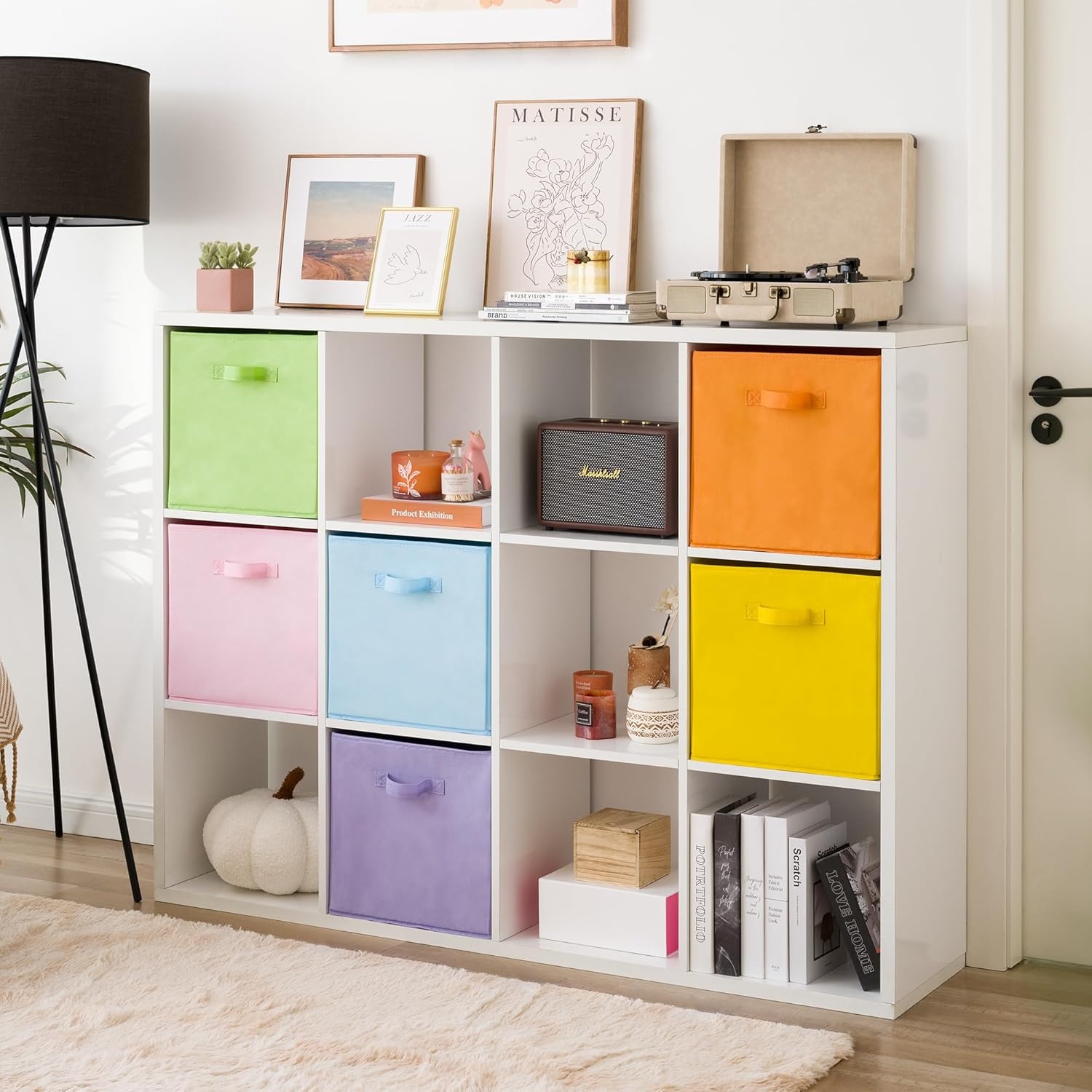 image:imageGRANNY SAYS Cube Storage Bins 11 Inch 6 Pack Storage Cube Organizer Foldable Fabric Storage Boxes with Handle Decorative Clothing Storage Baskets for Shelves Closet PinkPastel