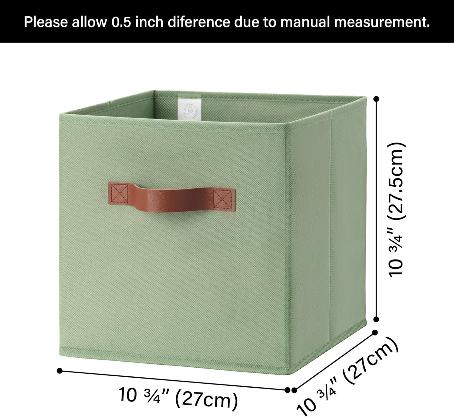 image:imageGRANNY SAYS Cube Storage Bins 11 Inch 6 Pack Storage Cube Organizer Foldable Fabric Storage Boxes with Handle Decorative Clothing Storage Baskets for Shelves Closet PinkGreen
