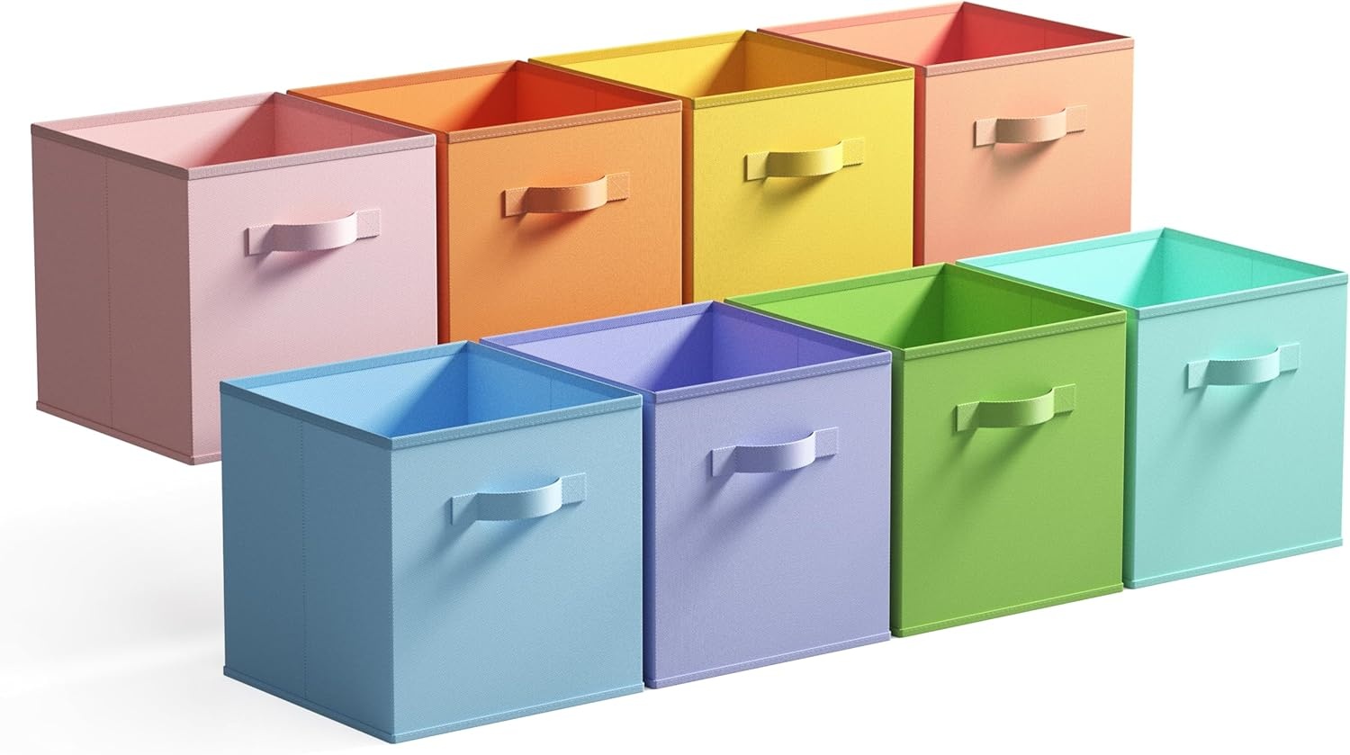image:imageGRANNY SAYS Cube Storage Bins 11 Inch 6 Pack Storage Cube Organizer Foldable Fabric Storage Boxes with Handle Decorative Clothing Storage Baskets for Shelves Closet PinkPastel
