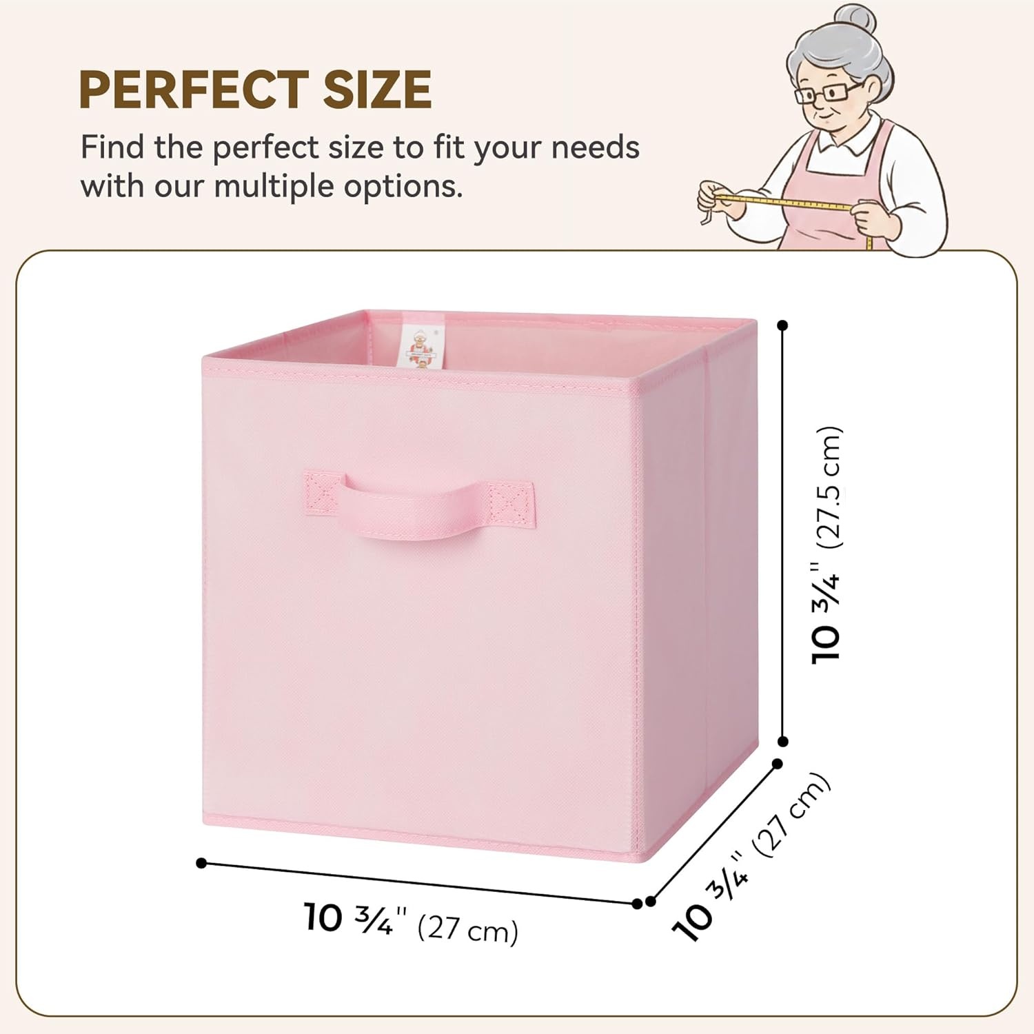 image:imageGRANNY SAYS Cube Storage Bins 11 Inch 6 Pack Storage Cube Organizer Foldable Fabric Storage Boxes with Handle Decorative Clothing Storage Baskets for Shelves Closet PinkPink Gradient
