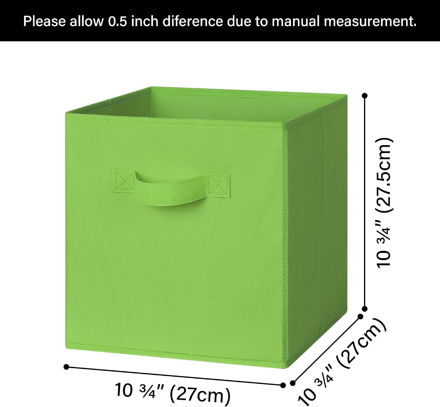 image:imageGRANNY SAYS Cube Storage Bins 11 Inch 6 Pack Storage Cube Organizer Foldable Fabric Storage Boxes with Handle Decorative Clothing Storage Baskets for Shelves Closet PinkRainbow