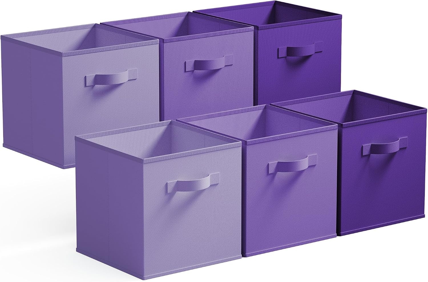 image:imageGRANNY SAYS Cube Storage Bins 11 Inch 6 Pack Storage Cube Organizer Foldable Fabric Storage Boxes with Handle Decorative Clothing Storage Baskets for Shelves Closet PinkPurple Gradient