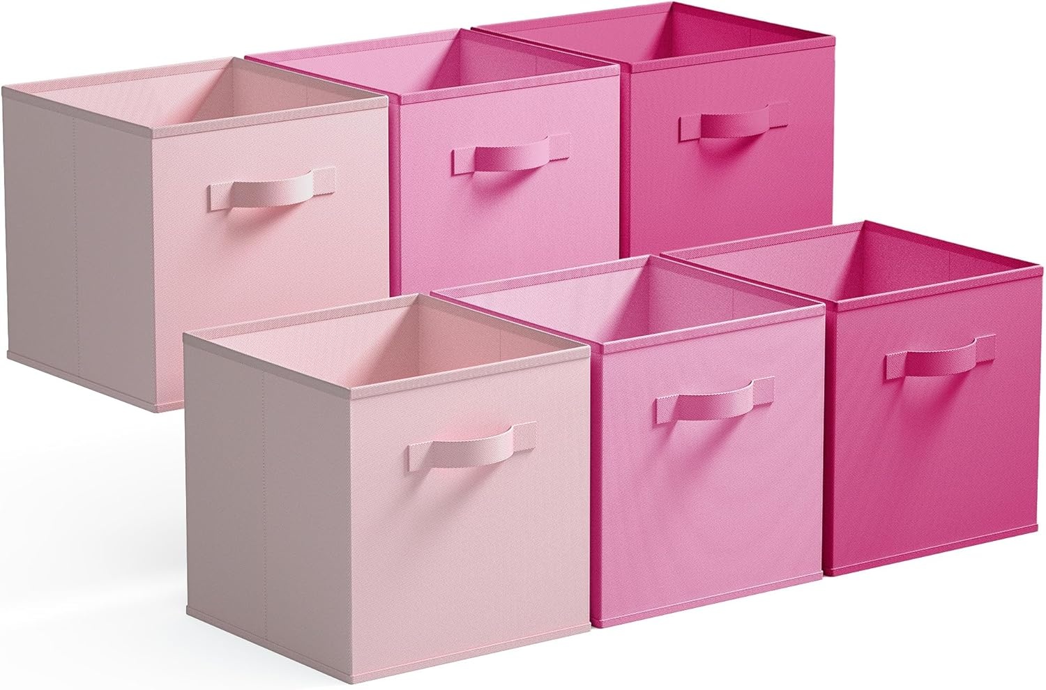 image:imageGRANNY SAYS Cube Storage Bins 11 Inch 6 Pack Storage Cube Organizer Foldable Fabric Storage Boxes with Handle Decorative Clothing Storage Baskets for Shelves Closet PinkPink Gradient