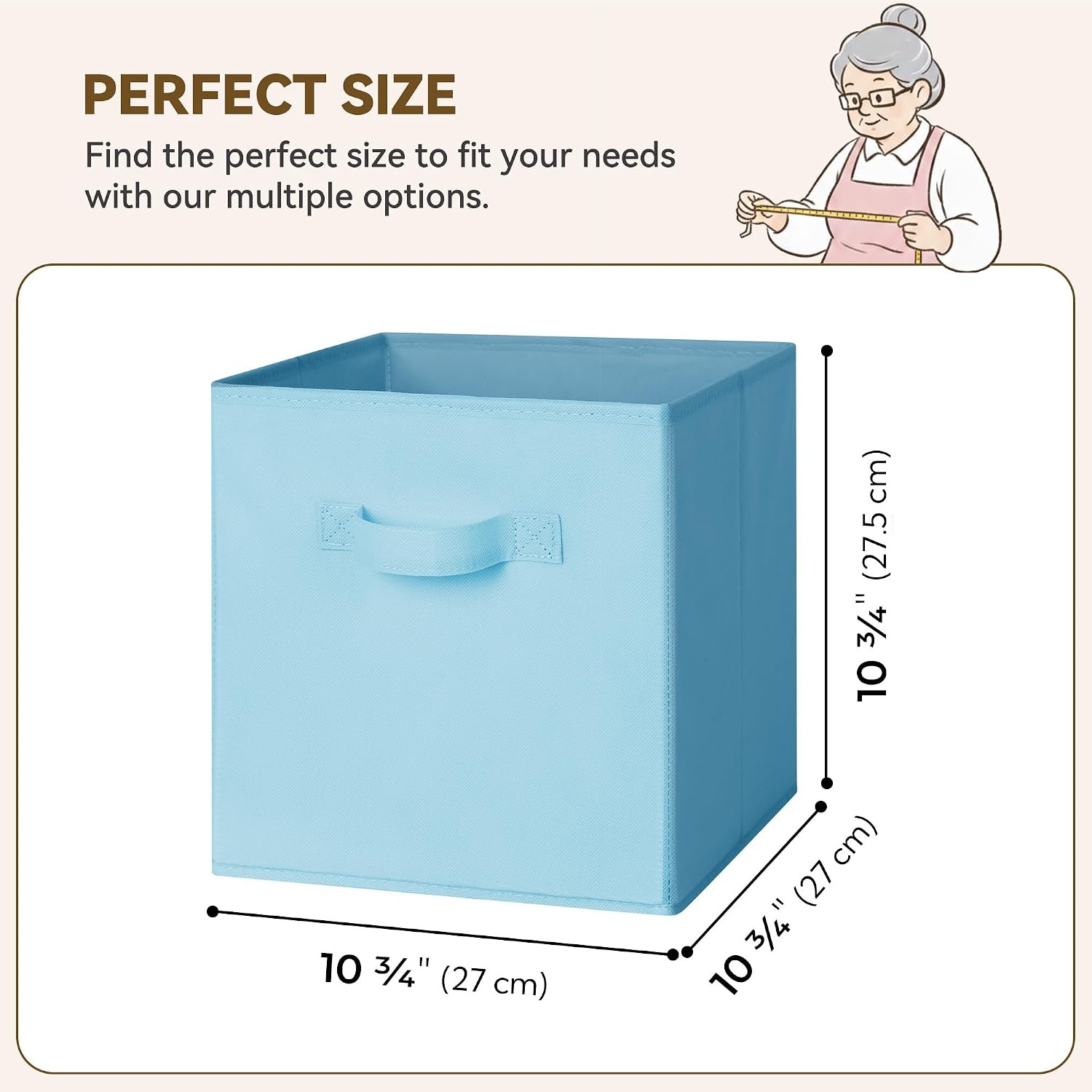 image:imageGRANNY SAYS Cube Storage Bins 11 Inch 6 Pack Storage Cube Organizer Foldable Fabric Storage Boxes with Handle Decorative Clothing Storage Baskets for Shelves Closet PinkBlue