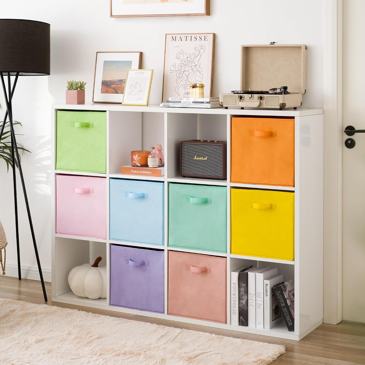 image:imageGRANNY SAYS Cube Storage Bins 11 Inch 6 Pack Storage Cube Organizer Foldable Fabric Storage Boxes with Handle Decorative Clothing Storage Baskets for Shelves Closet PinkPastel