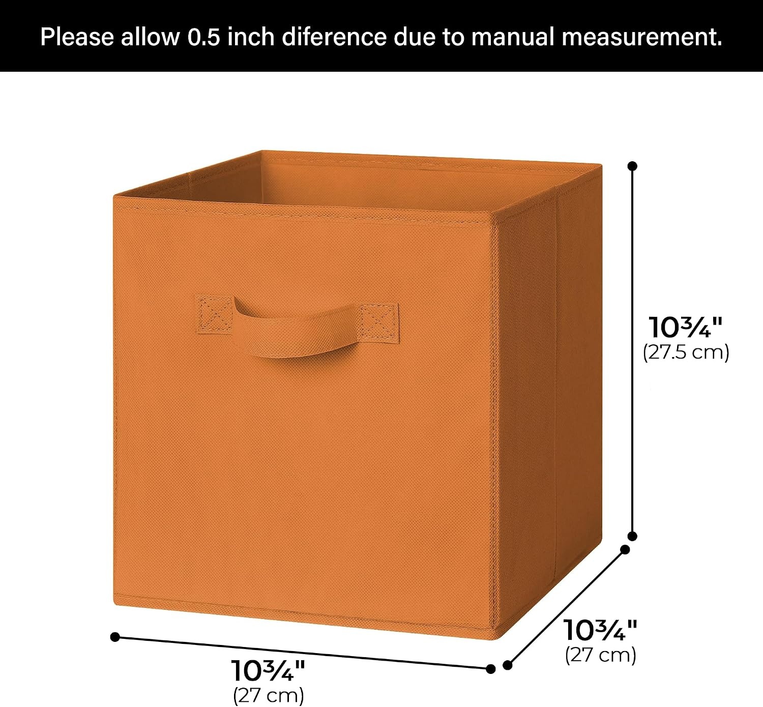 image:imageGRANNY SAYS Cube Storage Bins 11 Inch 6 Pack Storage Cube Organizer Foldable Fabric Storage Boxes with Handle Decorative Clothing Storage Baskets for Shelves Closet Pink3 Yellow 3 Orange