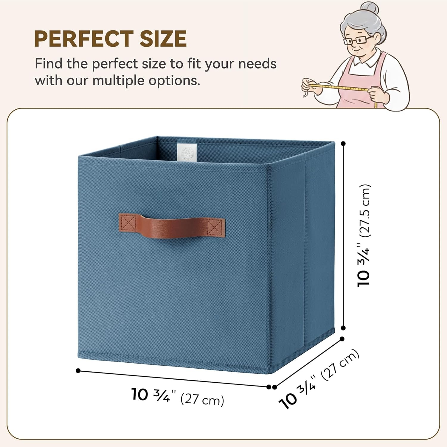 image:imageGRANNY SAYS Cube Storage Bins 11 Inch 6 Pack Storage Cube Organizer Foldable Fabric Storage Boxes with Handle Decorative Clothing Storage Baskets for Shelves Closet PinkDusty Blue