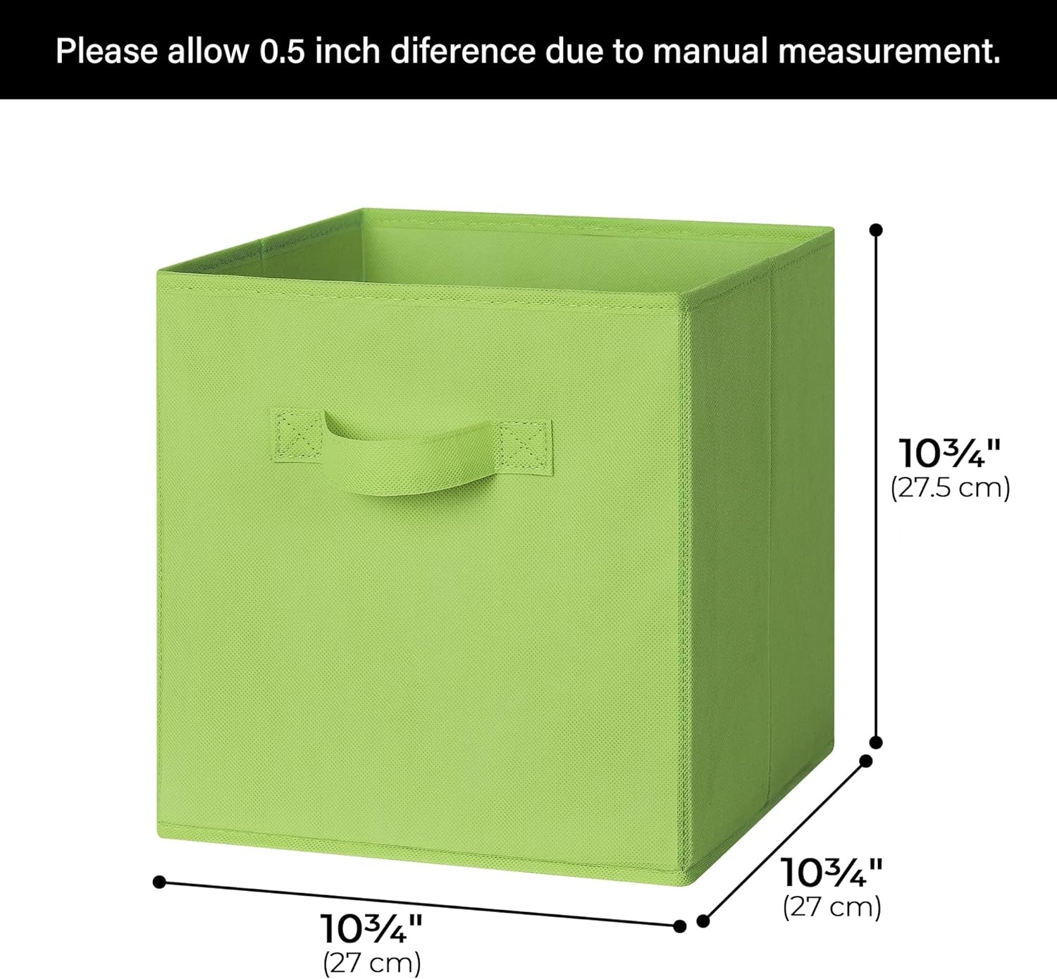 image:imageGRANNY SAYS Cube Storage Bins 11 Inch 6 Pack Storage Cube Organizer Foldable Fabric Storage Boxes with Handle Decorative Clothing Storage Baskets for Shelves Closet PinkLight Green