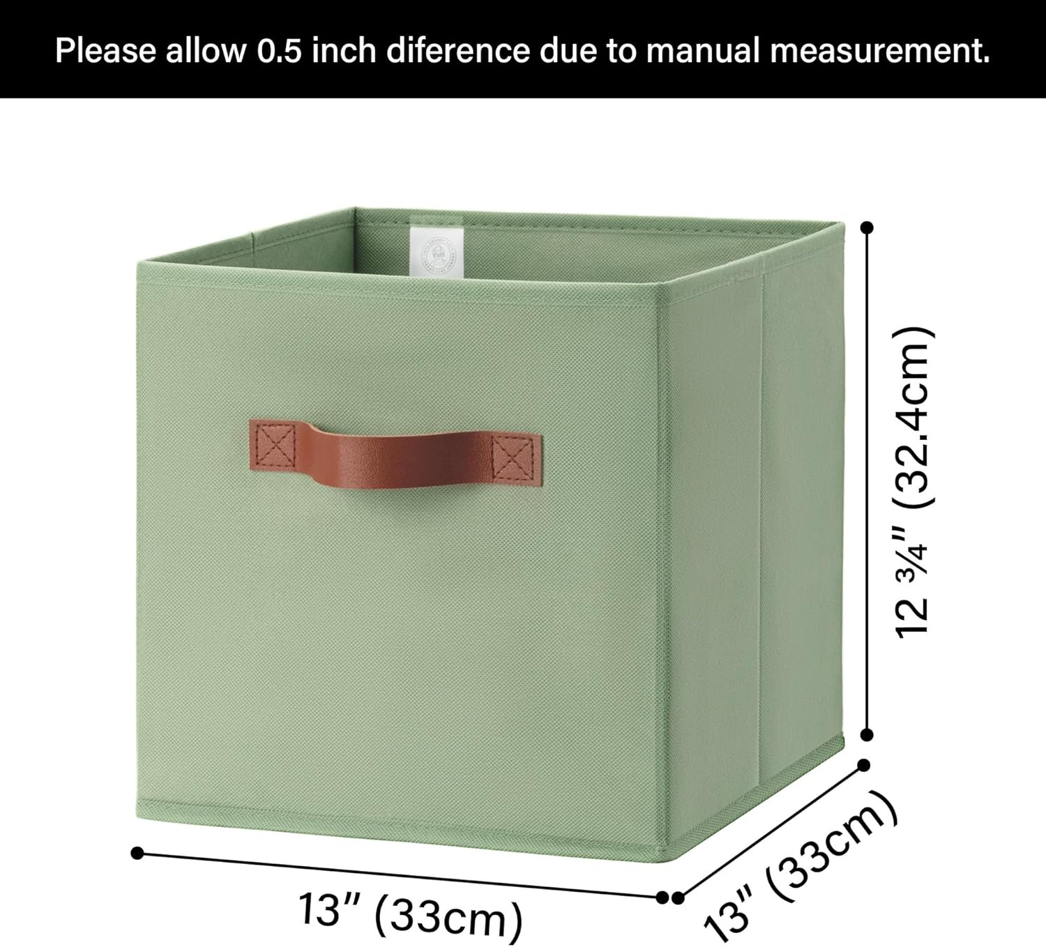 image:imageGRANNY SAYS Cube Storage Bins 11 Inch 6 Pack Storage Cube Organizer Foldable Fabric Storage Boxes with Handle Decorative Clothing Storage Baskets for Shelves Closet PinkGreen