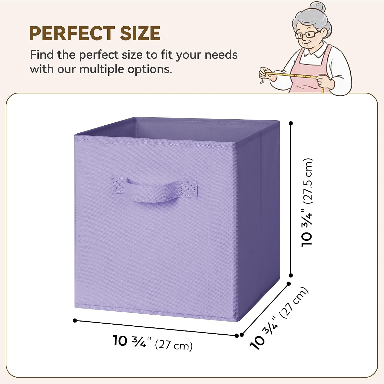 image:imageGRANNY SAYS Cube Storage Bins 11 Inch 6 Pack Storage Cube Organizer Foldable Fabric Storage Boxes with Handle Decorative Clothing Storage Baskets for Shelves Closet PinkPurple Gradient