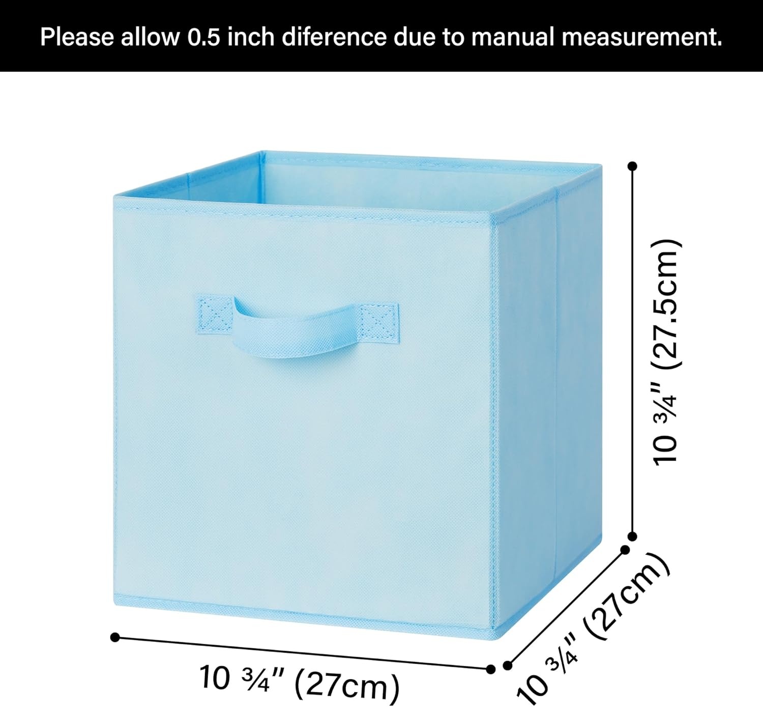 image:imageGRANNY SAYS Cube Storage Bins 11 Inch 6 Pack Storage Cube Organizer Foldable Fabric Storage Boxes with Handle Decorative Clothing Storage Baskets for Shelves Closet PinkPastel