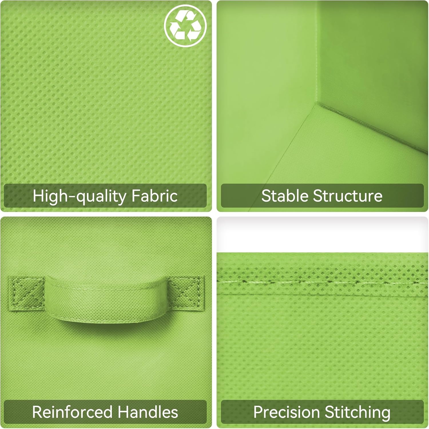 image:imageGRANNY SAYS Cube Storage Bins 11 Inch 6 Pack Storage Cube Organizer Foldable Fabric Storage Boxes with Handle Decorative Clothing Storage Baskets for Shelves Closet PinkLight Green