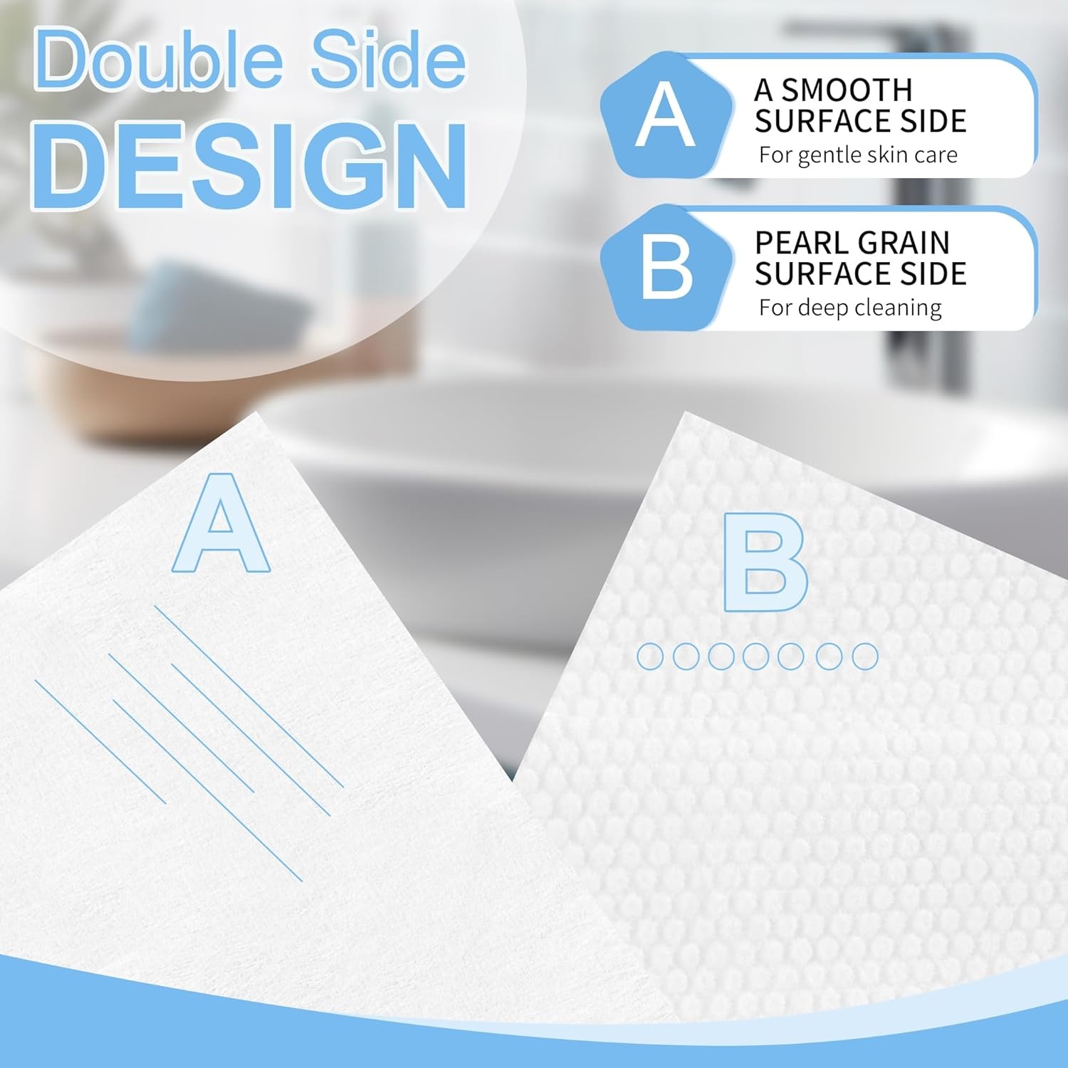 image:imageGRANNY SAYS Disposable Face Towel Face Towelettes Disposable Biobased 50 Count Extra Thick Soft Face Towels Clean Skin Towels for Remove Makeup Facial Cleansing Nursing Travel 1012