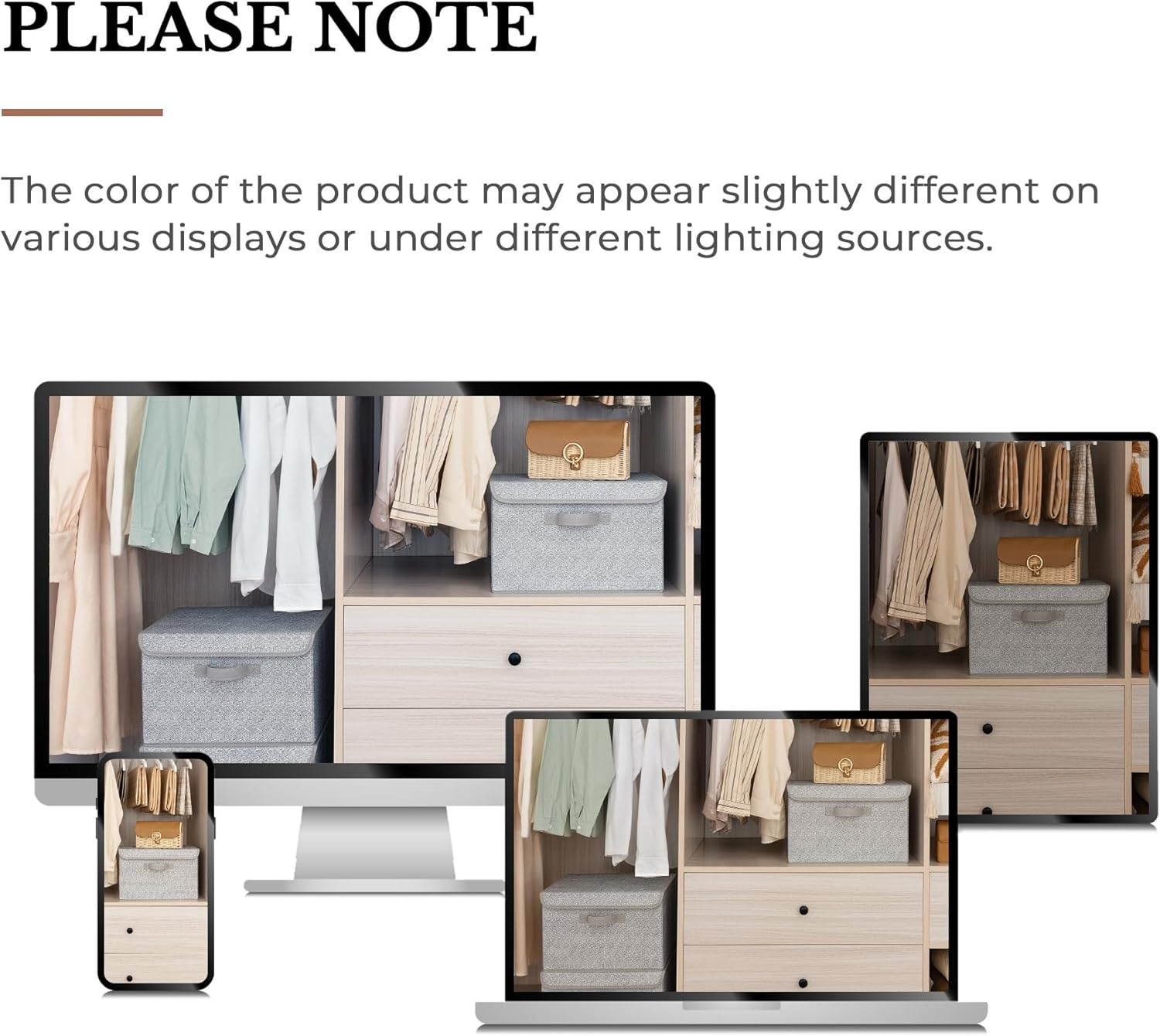 image:imageGRANNY SAYS Fabric Storage Boxes Memory Keepsake Box Large Storage Bins with Lids Closet Organizers Toy Box Storage Baskets for Shelves WhiteGray 2PackAsh Gray