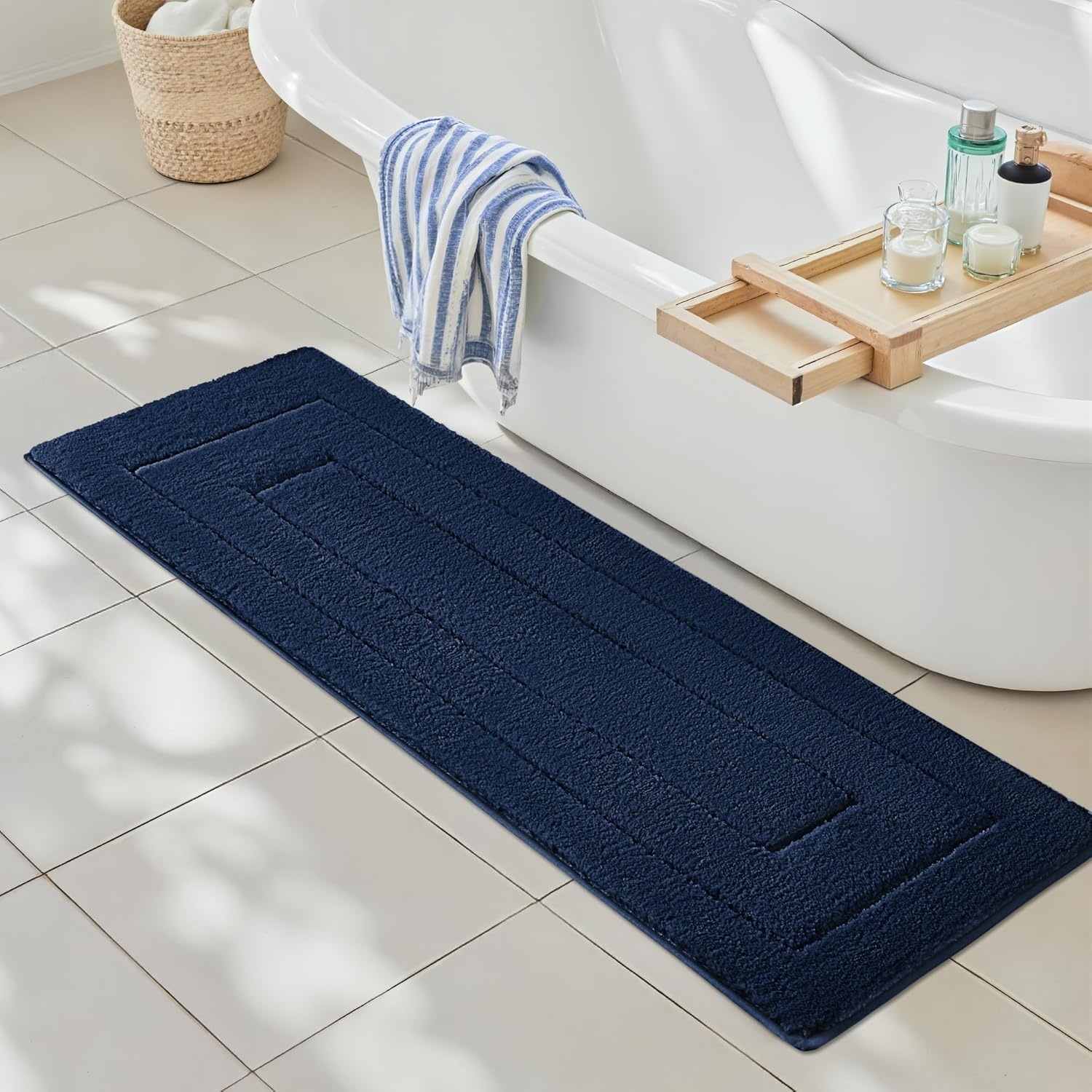 image:imageGRANNY SAYS Gray Bathroom Rugs Bath Mats for Bathroom NonSlip Super Soft and Water Absorbent Microfiber Bath Rugs Machine Wash Dry Bath Rugs for Floor Tub and Shower 16 x 24Deep Blue