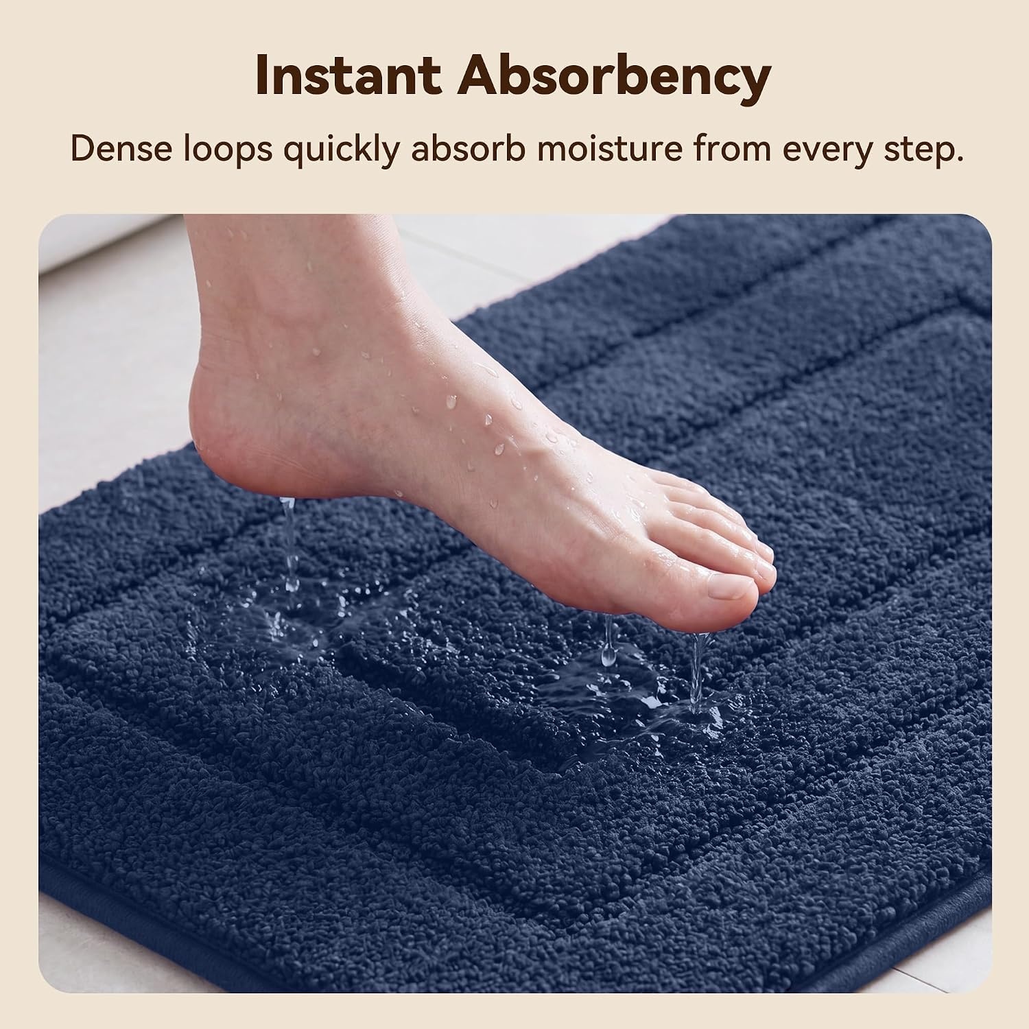 image:imageGRANNY SAYS Gray Bathroom Rugs Bath Mats for Bathroom NonSlip Super Soft and Water Absorbent Microfiber Bath Rugs Machine Wash Dry Bath Rugs for Floor Tub and Shower 16 x 24Deep Blue