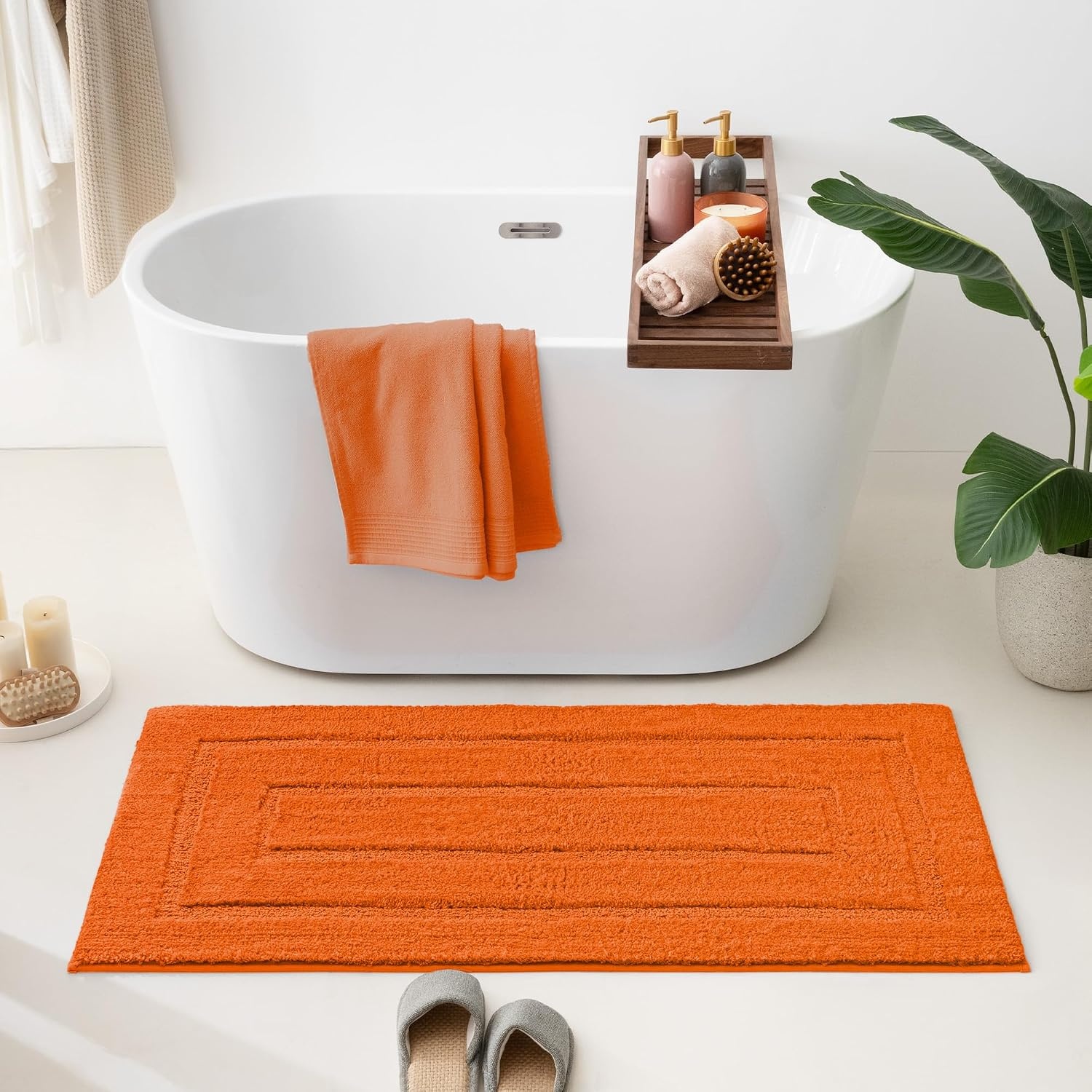 image:imageGRANNY SAYS Gray Bathroom Rugs Bath Mats for Bathroom NonSlip Super Soft and Water Absorbent Microfiber Bath Rugs Machine Wash Dry Bath Rugs for Floor Tub and Shower 16 x 24Orange
