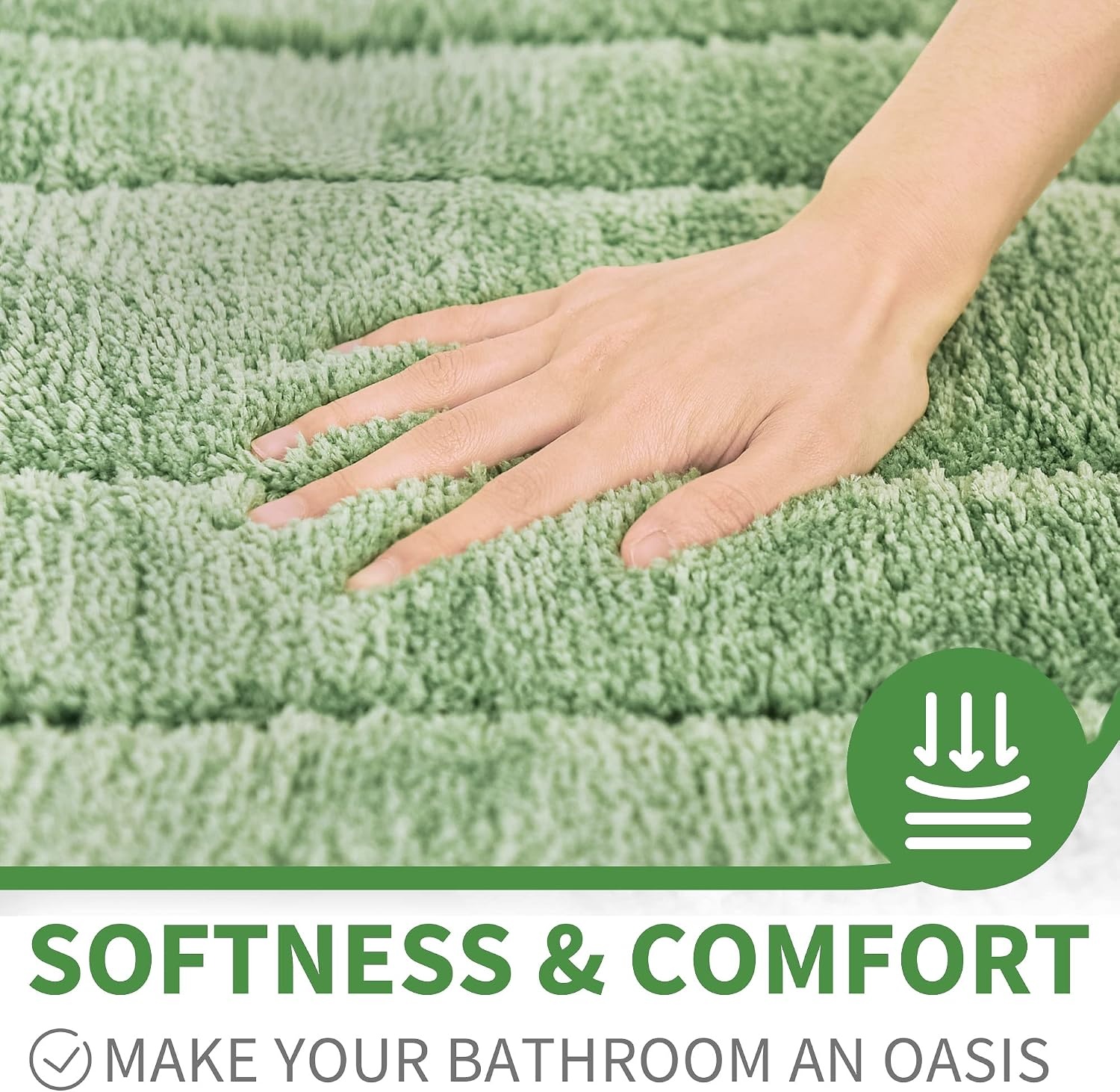 image:imageGRANNY SAYS Gray Bathroom Rugs Bath Mats for Bathroom NonSlip Super Soft and Water Absorbent Microfiber Bath Rugs Machine Wash Dry Bath Rugs for Floor Tub and Shower 16 x 24Green