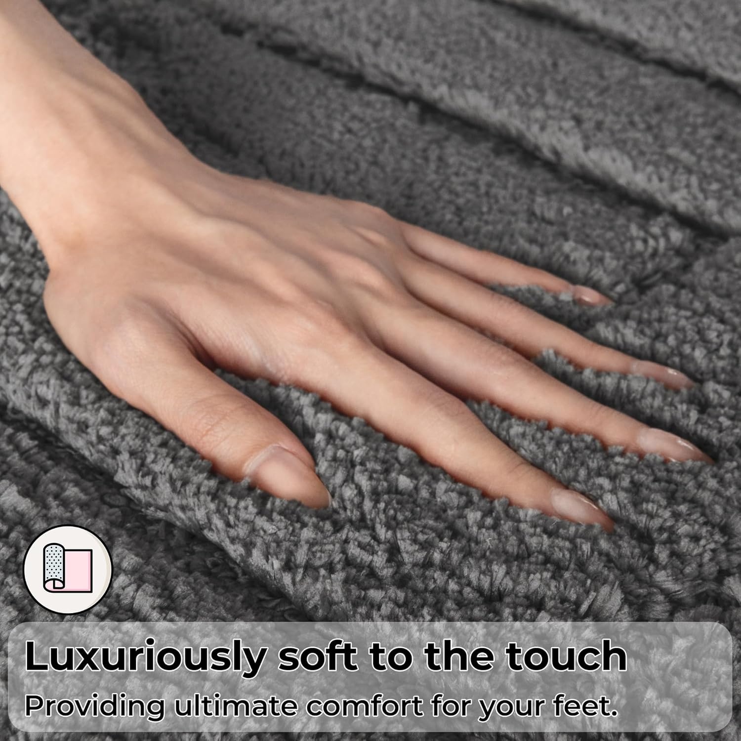 image:imageGRANNY SAYS Gray Bathroom Rugs Bath Mats for Bathroom NonSlip Super Soft and Water Absorbent Microfiber Bath Rugs Machine Wash Dry Bath Rugs for Floor Tub and Shower 16 x 24Deep Gray