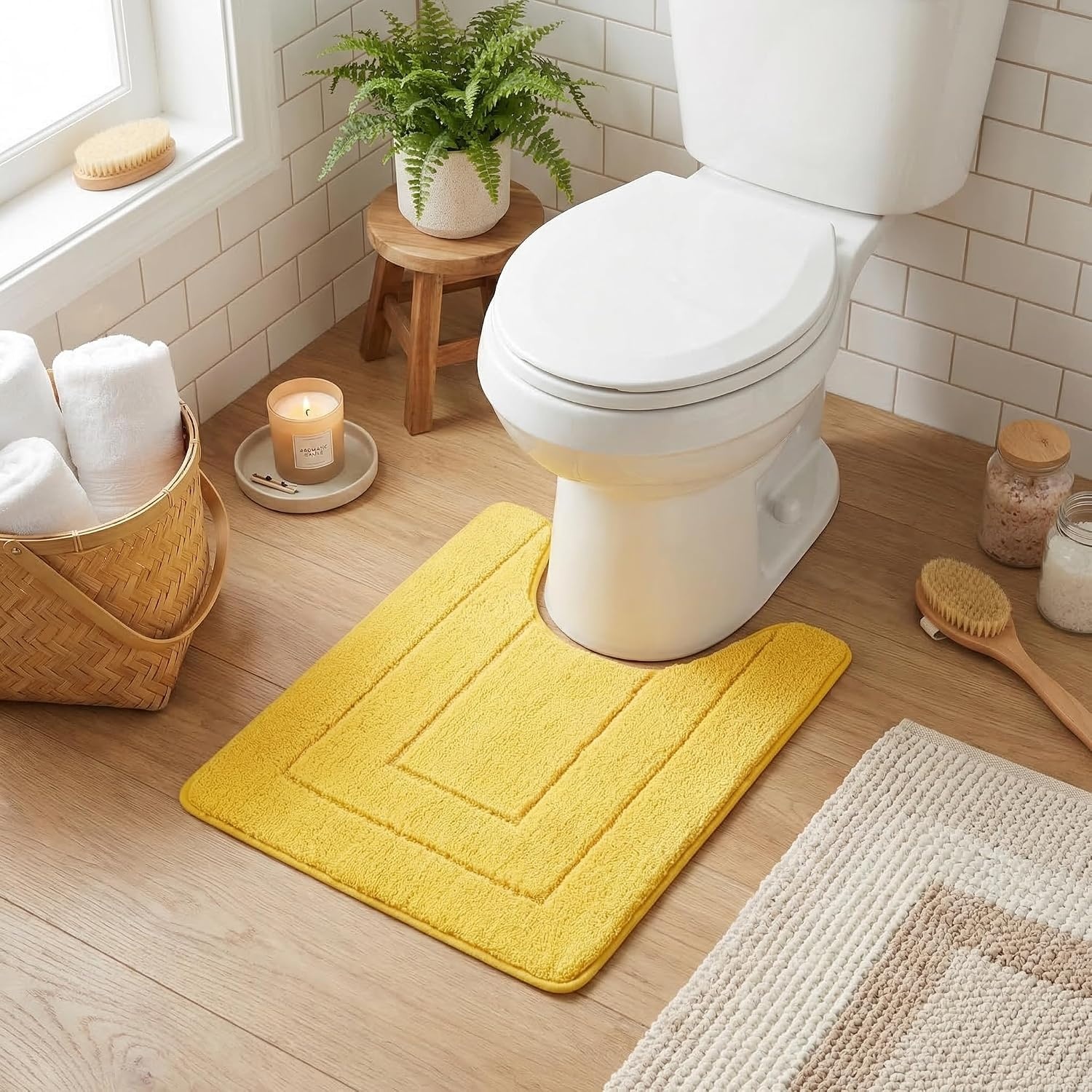 image:imageGRANNY SAYS Gray Bathroom Rugs Bath Mats for Bathroom NonSlip Super Soft and Water Absorbent Microfiber Bath Rugs Machine Wash Dry Bath Rugs for Floor Tub and Shower 16 x 24Yellow