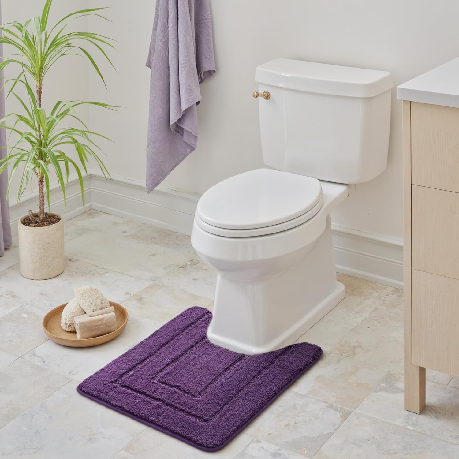 image:imageGRANNY SAYS Gray Bathroom Rugs Bath Mats for Bathroom NonSlip Super Soft and Water Absorbent Microfiber Bath Rugs Machine Wash Dry Bath Rugs for Floor Tub and Shower 16 x 24Purple