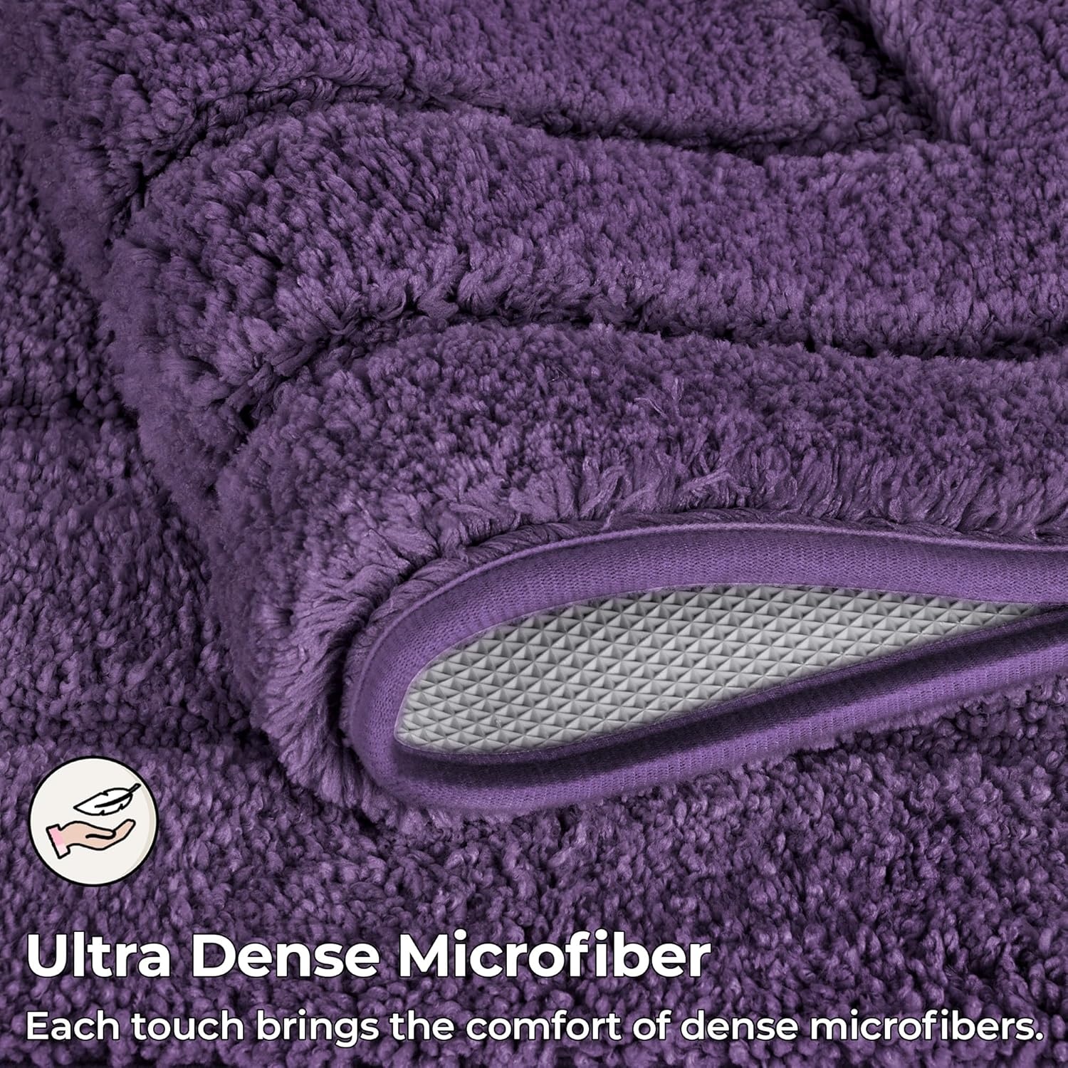 image:imageGRANNY SAYS Gray Bathroom Rugs Bath Mats for Bathroom NonSlip Super Soft and Water Absorbent Microfiber Bath Rugs Machine Wash Dry Bath Rugs for Floor Tub and Shower 16 x 24Purple