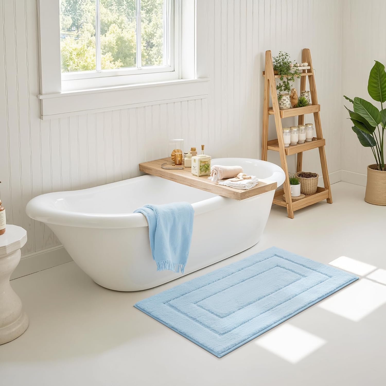 image:imageGRANNY SAYS Gray Bathroom Rugs Bath Mats for Bathroom NonSlip Super Soft and Water Absorbent Microfiber Bath Rugs Machine Wash Dry Bath Rugs for Floor Tub and Shower 16 x 24Baby Blue
