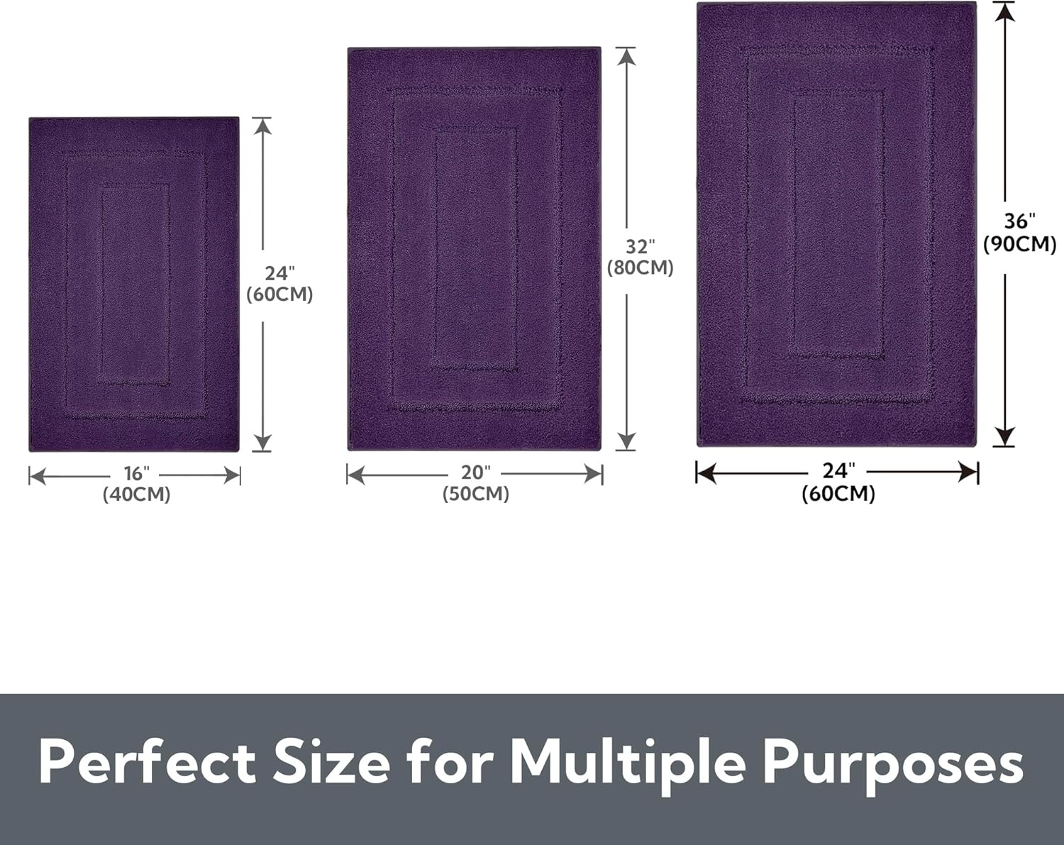 image:imageGRANNY SAYS Gray Bathroom Rugs Bath Mats for Bathroom NonSlip Super Soft and Water Absorbent Microfiber Bath Rugs Machine Wash Dry Bath Rugs for Floor Tub and Shower 16 x 24Purple