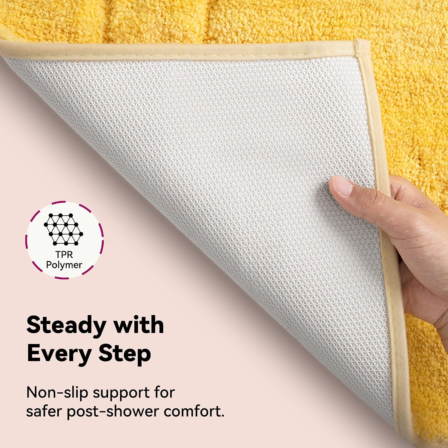 image:imageGRANNY SAYS Gray Bathroom Rugs Bath Mats for Bathroom NonSlip Super Soft and Water Absorbent Microfiber Bath Rugs Machine Wash Dry Bath Rugs for Floor Tub and Shower 16 x 24Yellow