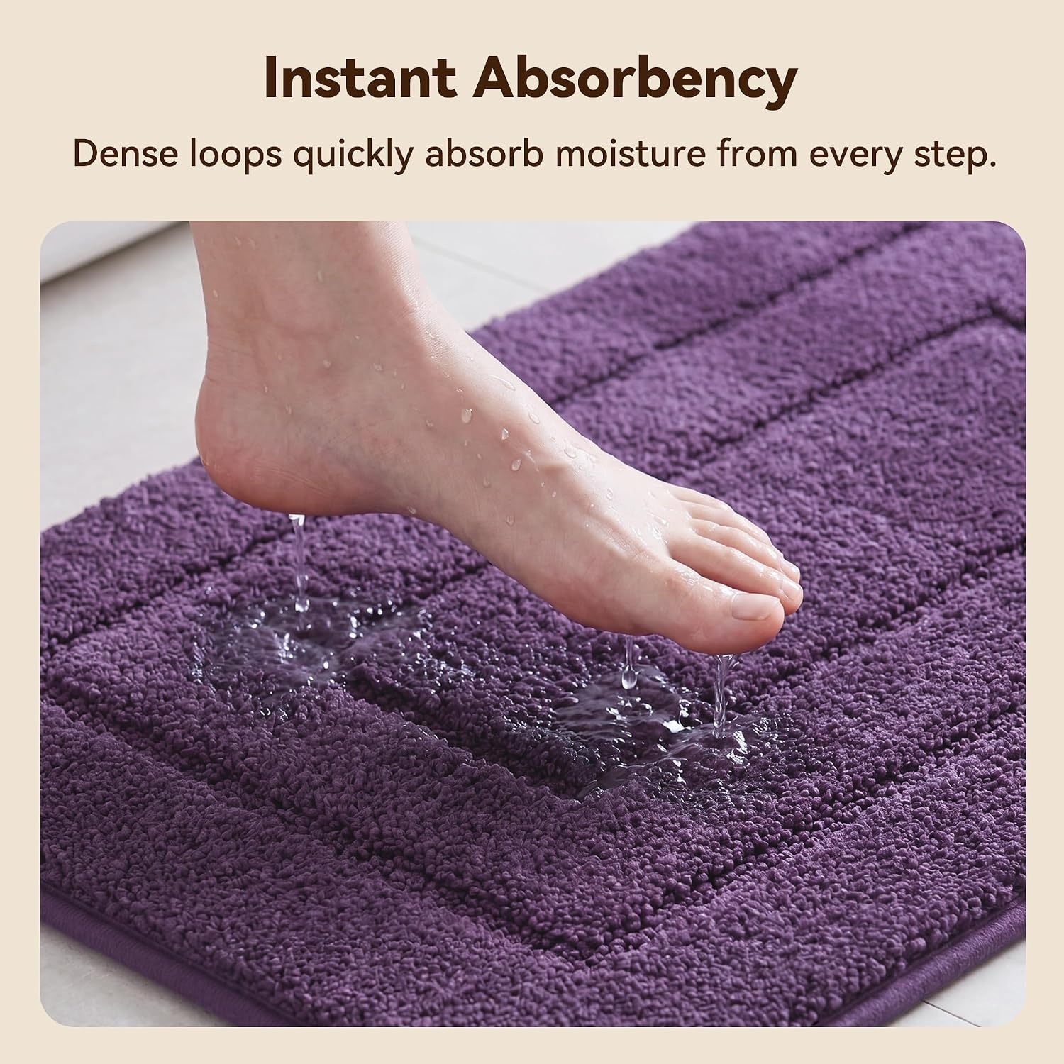 image:imageGRANNY SAYS Gray Bathroom Rugs Bath Mats for Bathroom NonSlip Super Soft and Water Absorbent Microfiber Bath Rugs Machine Wash Dry Bath Rugs for Floor Tub and Shower 16 x 24Purple