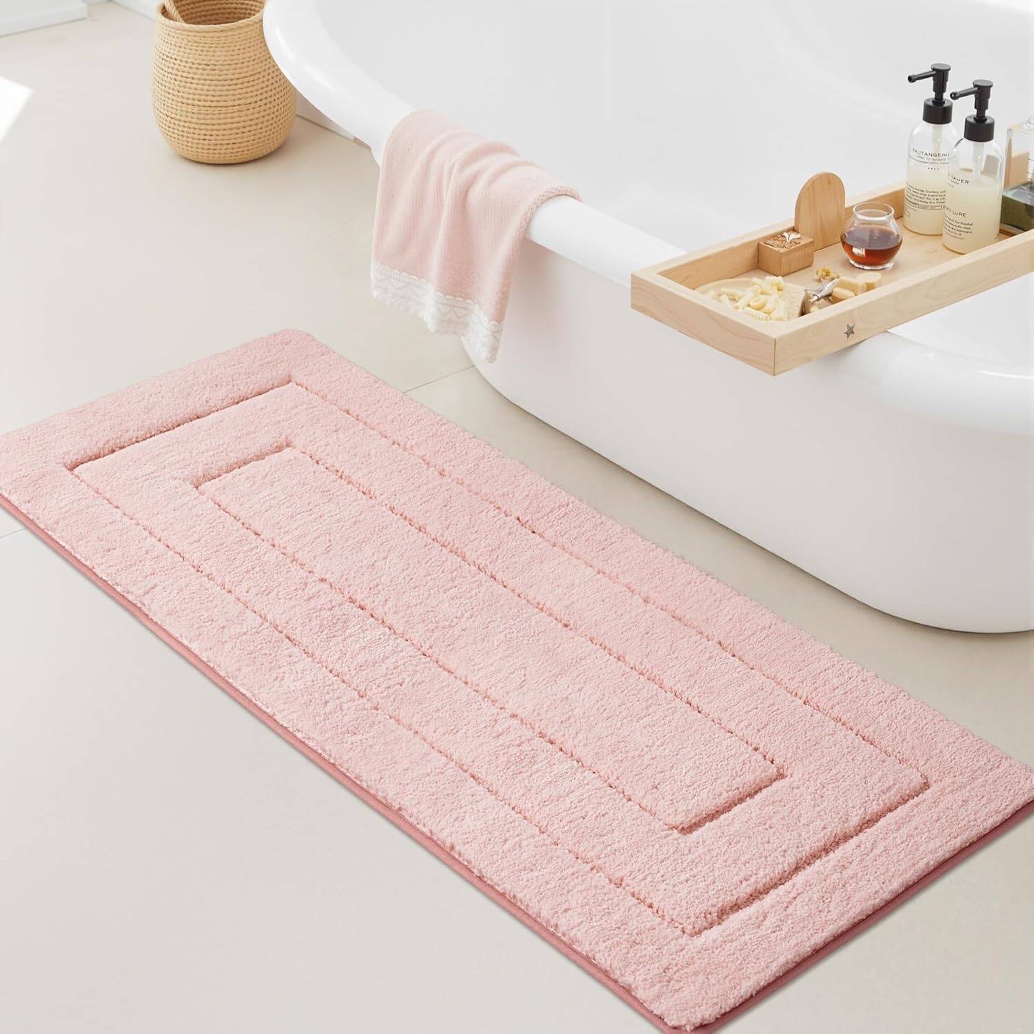 image:imageGRANNY SAYS Gray Bathroom Rugs Bath Mats for Bathroom NonSlip Super Soft and Water Absorbent Microfiber Bath Rugs Machine Wash Dry Bath Rugs for Floor Tub and Shower 16 x 24Pink