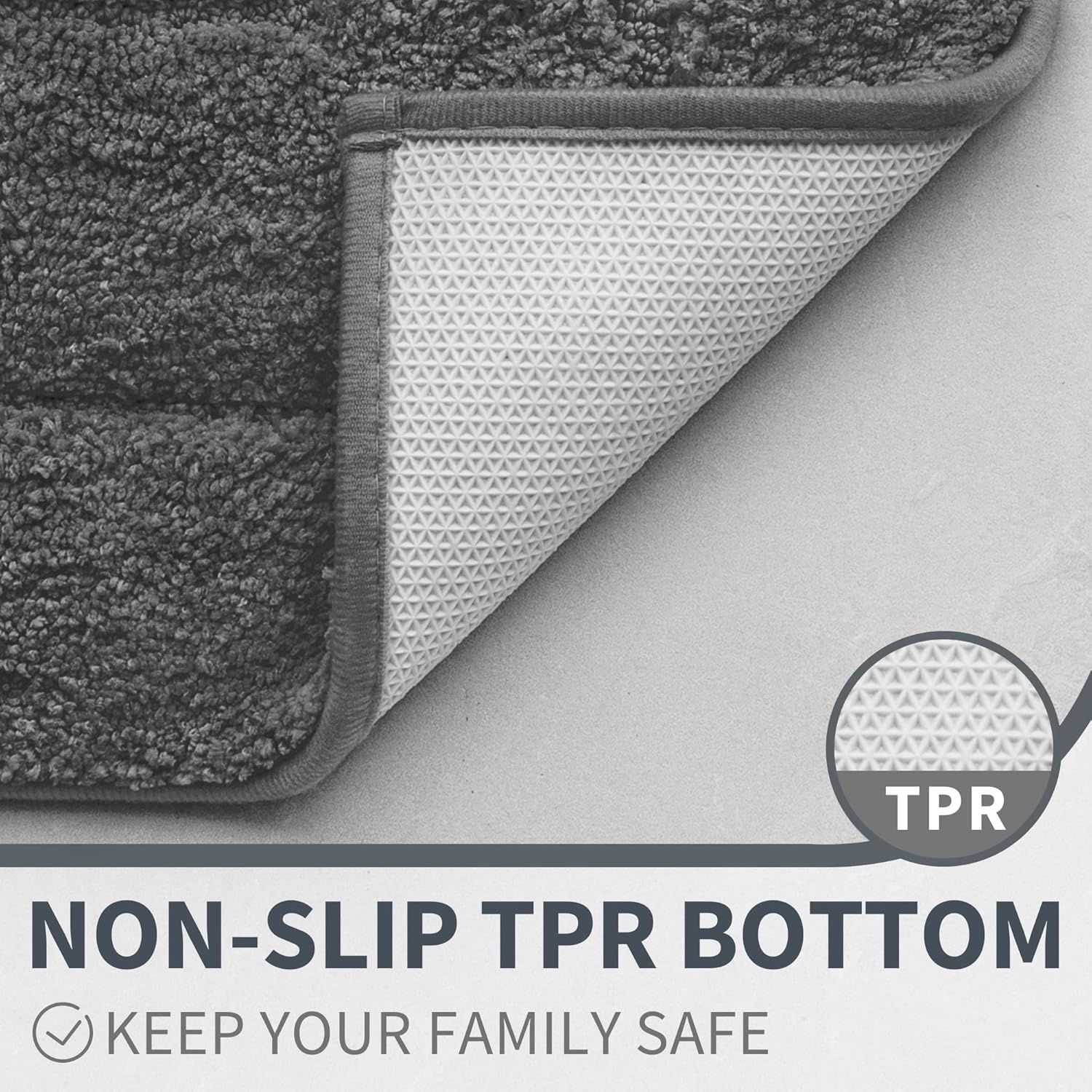 image:imageGRANNY SAYS Gray Bathroom Rugs Bath Mats for Bathroom NonSlip Super Soft and Water Absorbent Microfiber Bath Rugs Machine Wash Dry Bath Rugs for Floor Tub and Shower 16 x 24Deep Gray