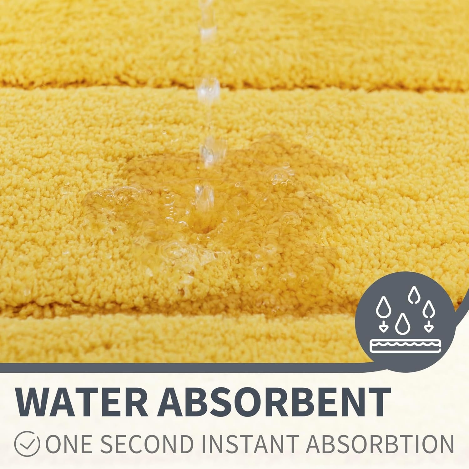 image:imageGRANNY SAYS Gray Bathroom Rugs Bath Mats for Bathroom NonSlip Super Soft and Water Absorbent Microfiber Bath Rugs Machine Wash Dry Bath Rugs for Floor Tub and Shower 16 x 24Yellow