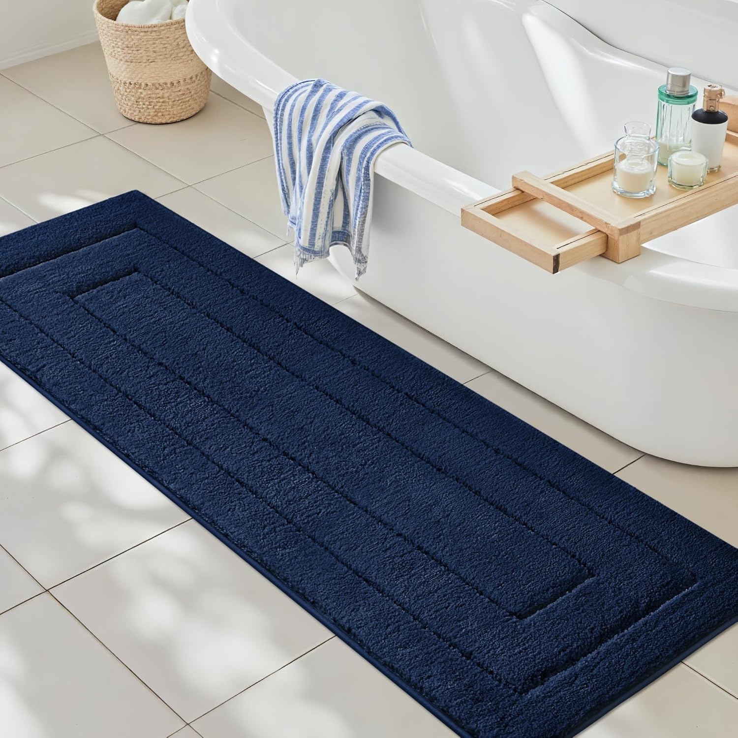 image:imageGRANNY SAYS Gray Bathroom Rugs Bath Mats for Bathroom NonSlip Super Soft and Water Absorbent Microfiber Bath Rugs Machine Wash Dry Bath Rugs for Floor Tub and Shower 16 x 24Deep Blue