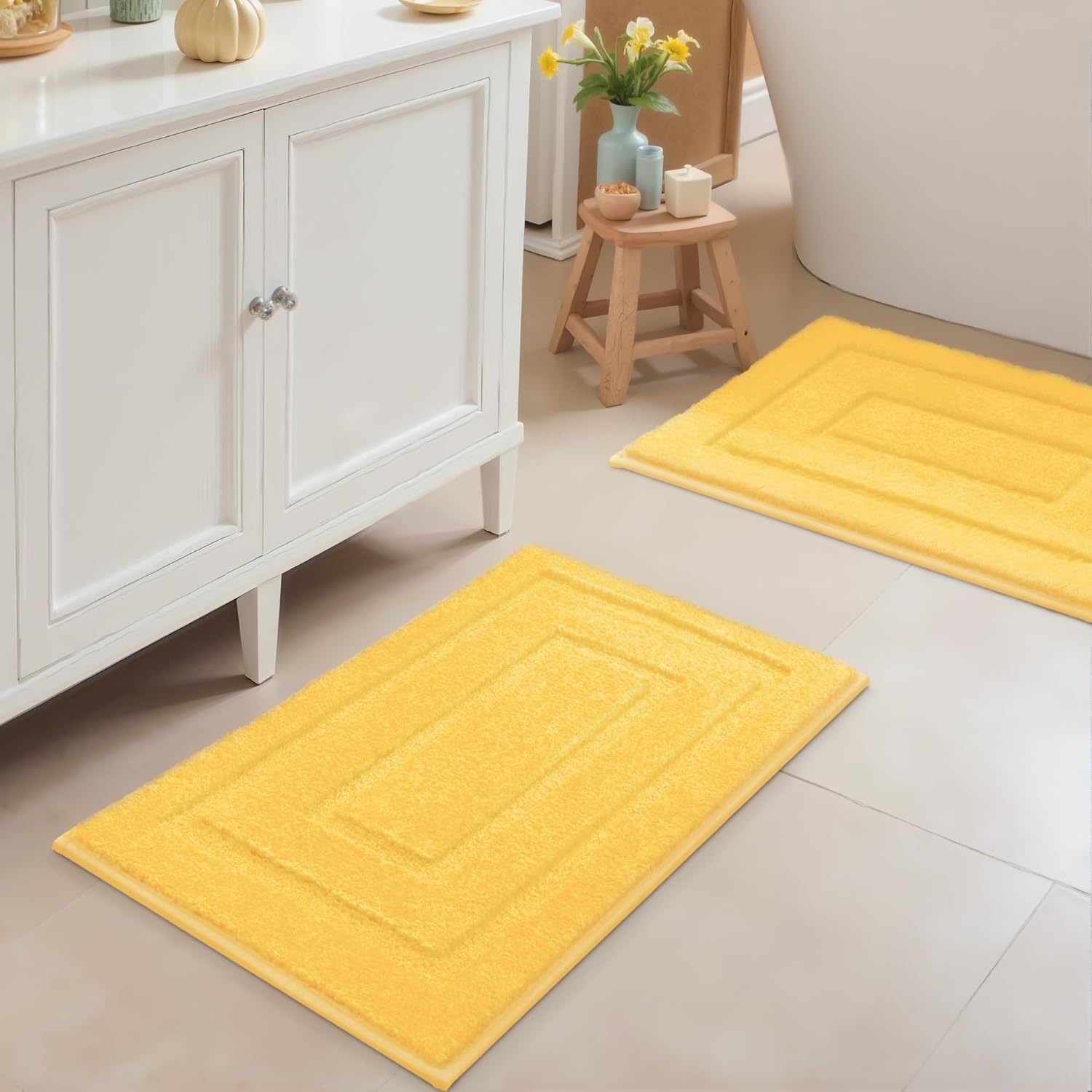 image:imageGRANNY SAYS Gray Bathroom Rugs Bath Mats for Bathroom NonSlip Super Soft and Water Absorbent Microfiber Bath Rugs Machine Wash Dry Bath Rugs for Floor Tub and Shower 16 x 24Yellow