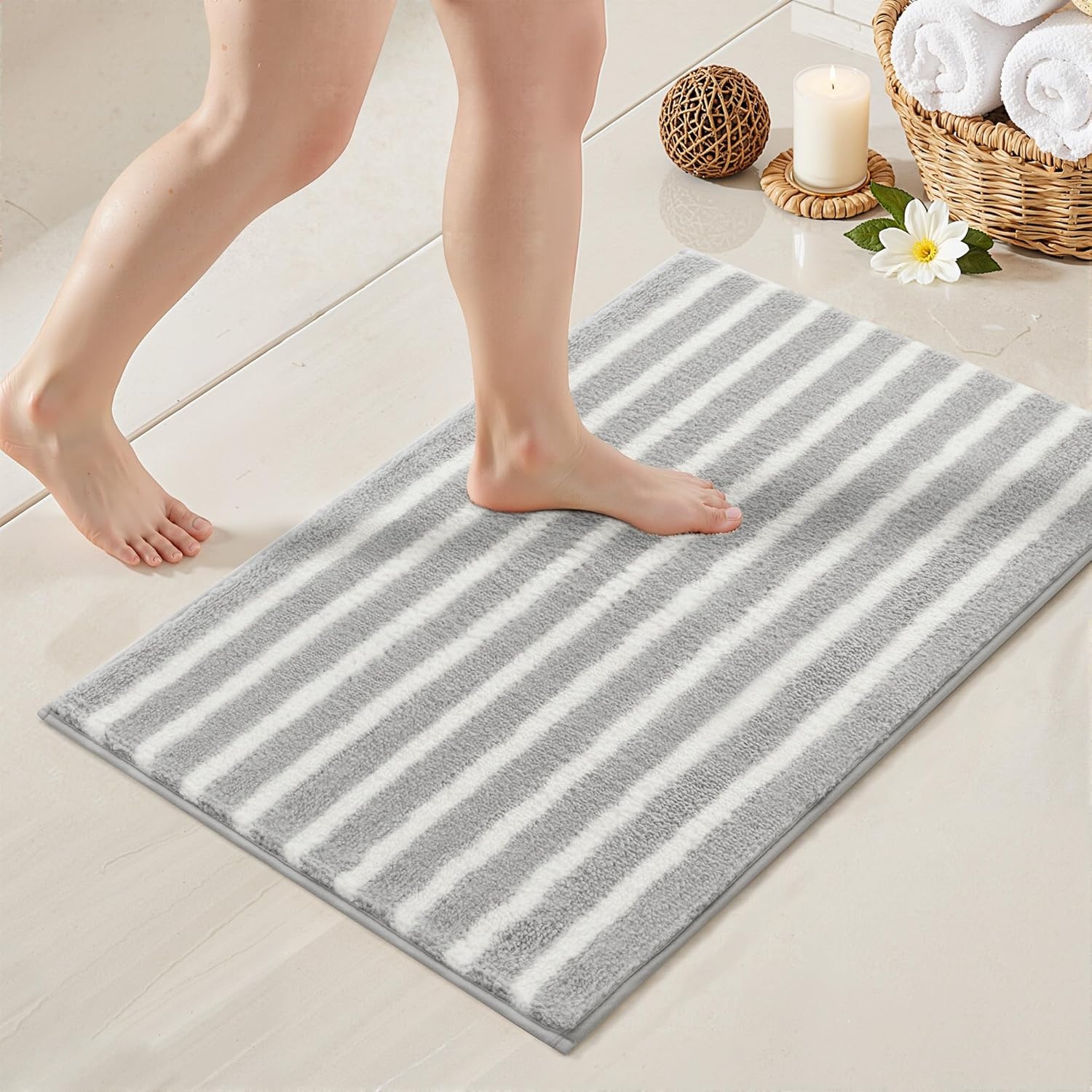 image:imageGRANNY SAYS Gray Bathroom Rugs Bath Mats for Bathroom NonSlip Super Soft and Water Absorbent Microfiber Bath Rugs Machine Wash Dry Bath Rugs for Floor Tub and Shower 16 x 24Bgrey
