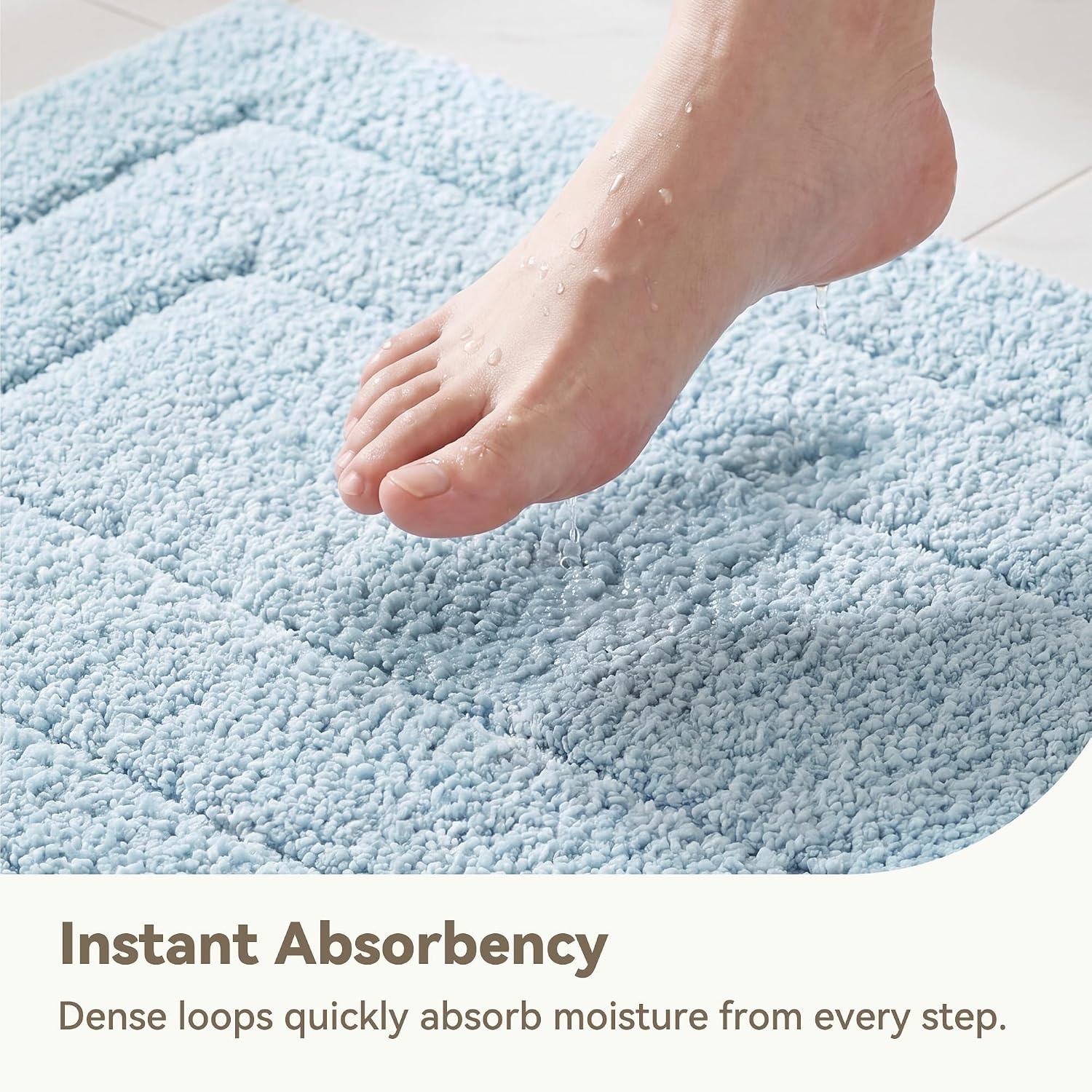 image:imageGRANNY SAYS Gray Bathroom Rugs Bath Mats for Bathroom NonSlip Super Soft and Water Absorbent Microfiber Bath Rugs Machine Wash Dry Bath Rugs for Floor Tub and Shower 16 x 24Baby Blue